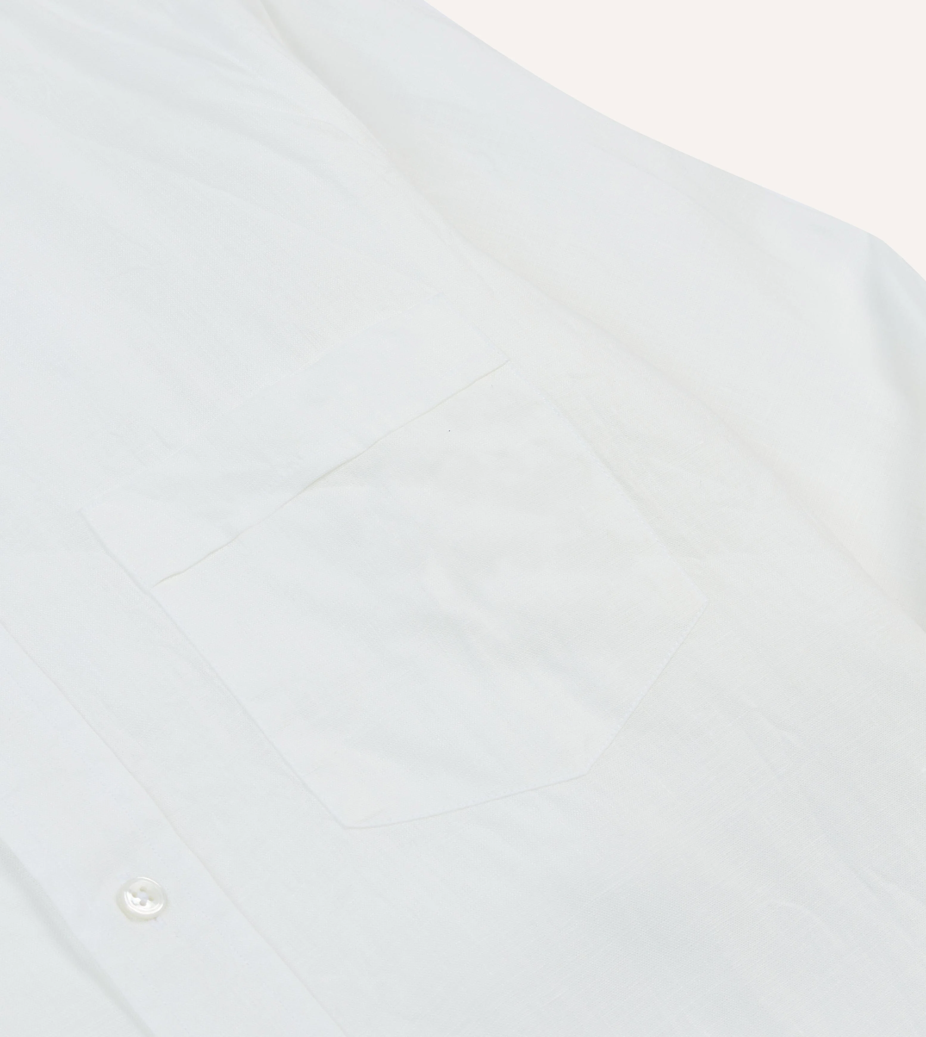 Ecru Linen Spread Collar Shirt - Image 4