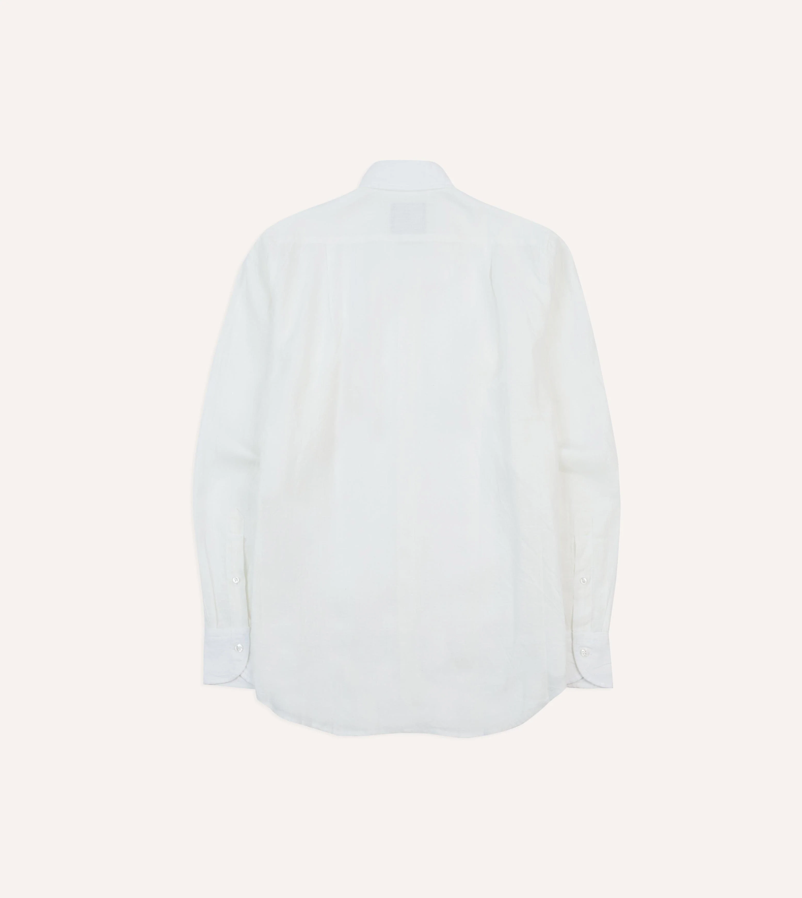 Ecru Linen Spread Collar Shirt - Image 6