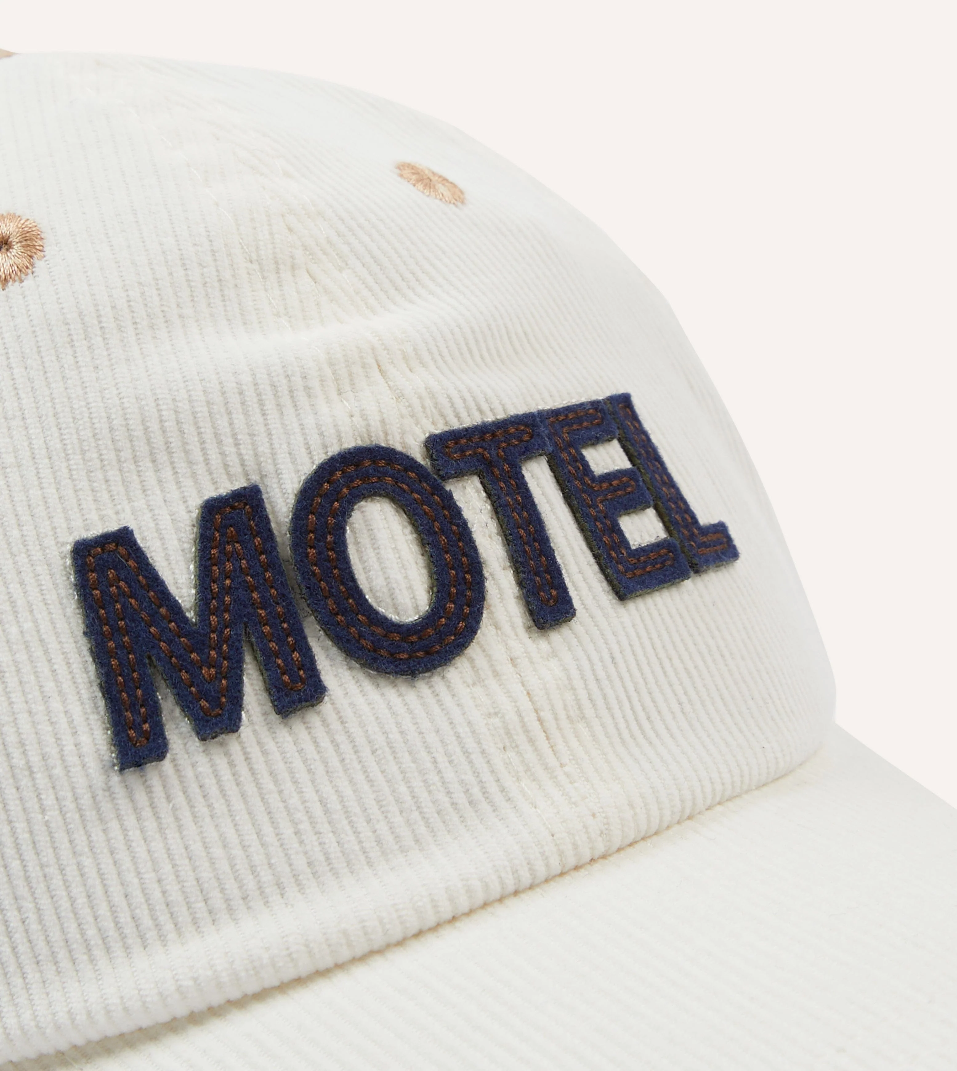 Ecru Motel Cotton Corduroy Baseball Cap - Image 3