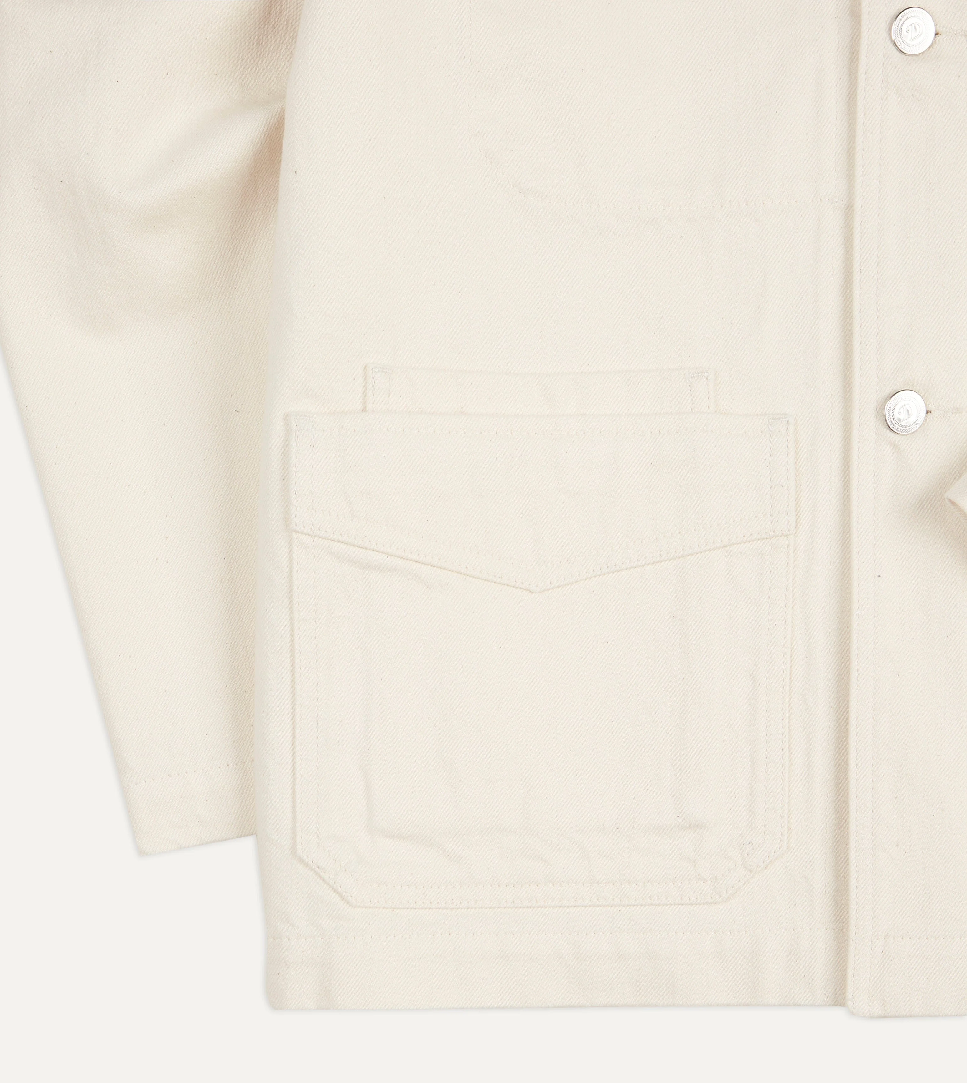 Ecru Selvedge Denim Five-Pocket Chore Jacket - Image 5