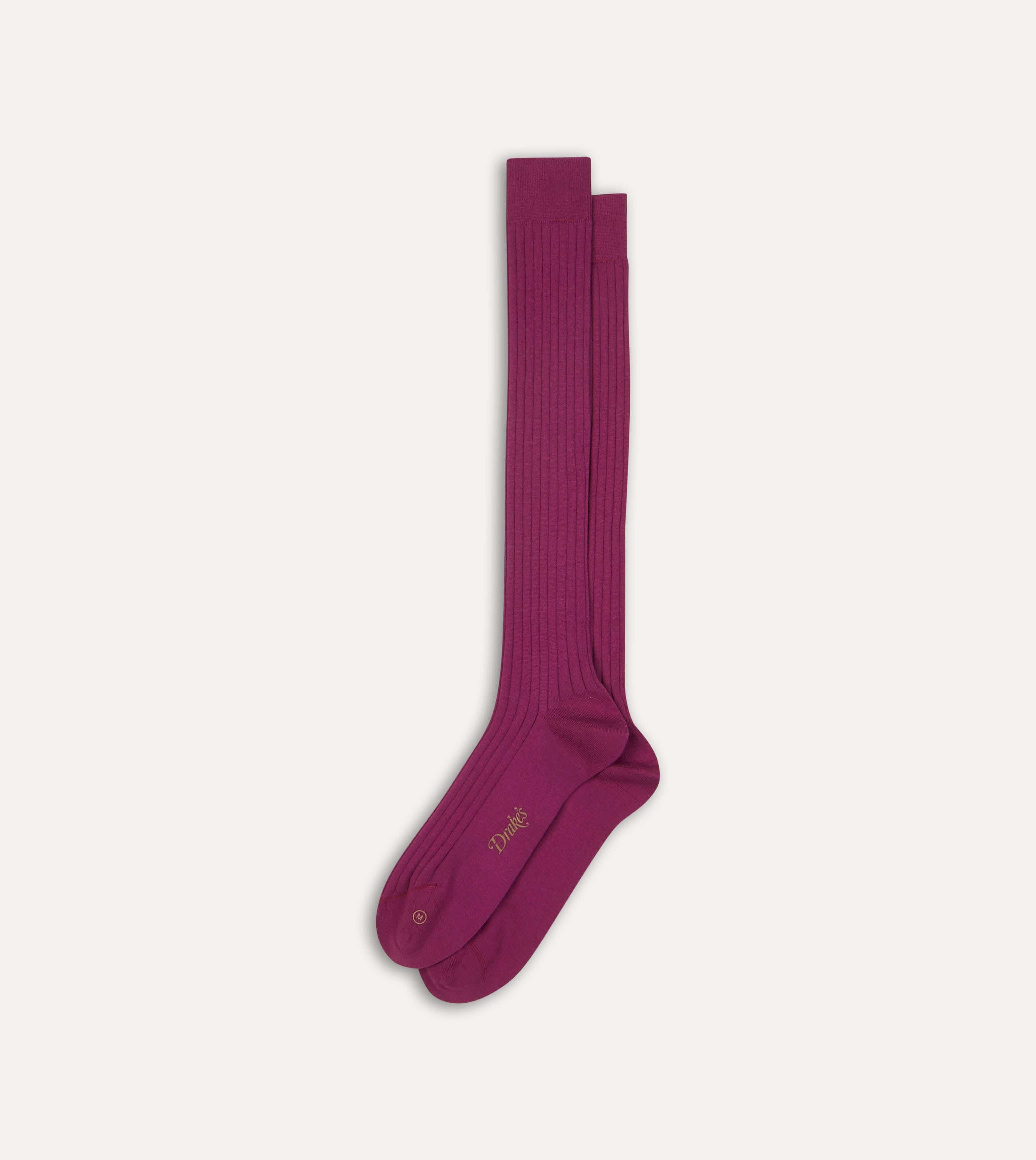 Fuchsia Cotton Over-the-Calf Socks - Image 4