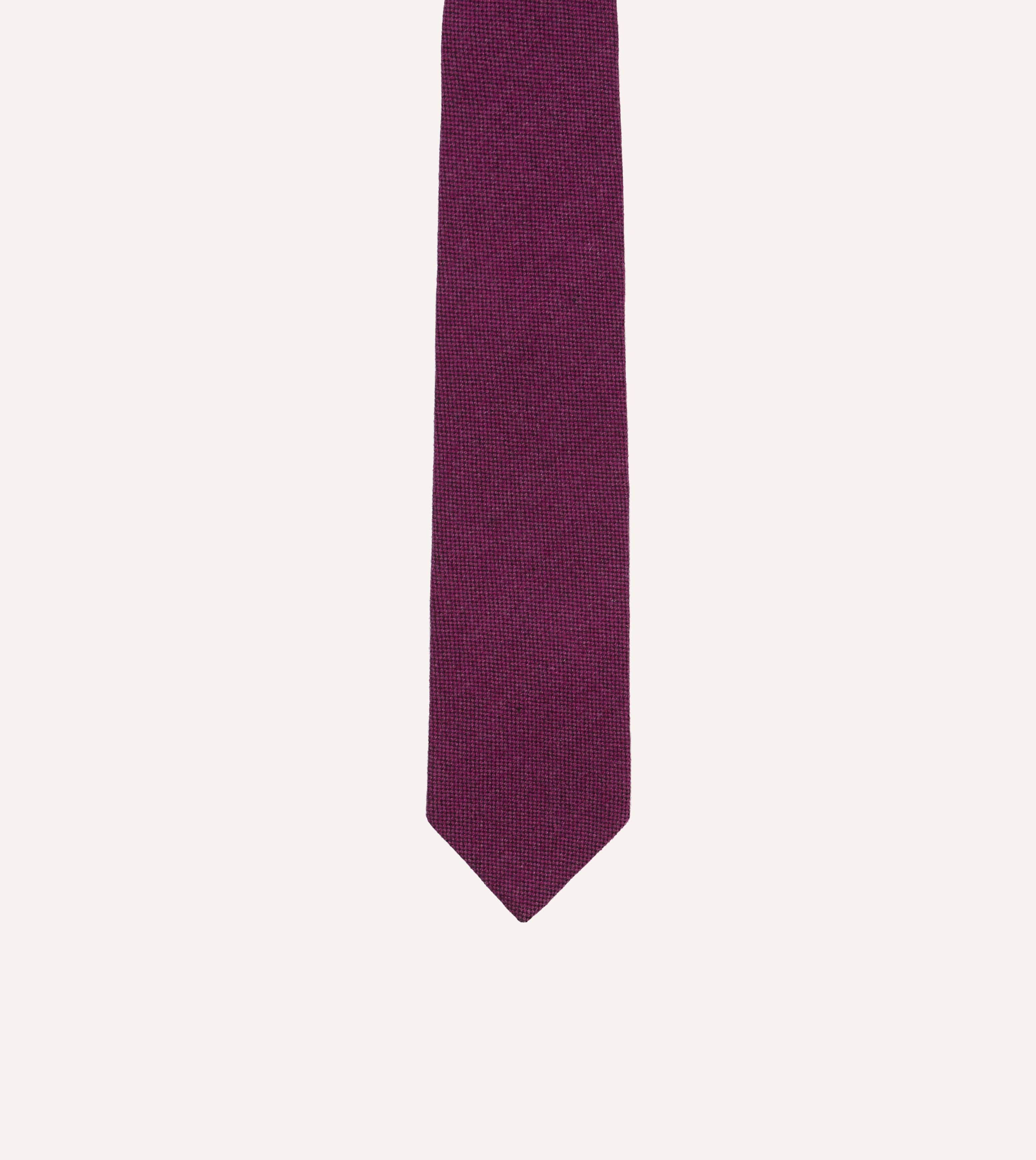 Fuchsia Pure Cashmere Solid Tipped Tie - Image 3