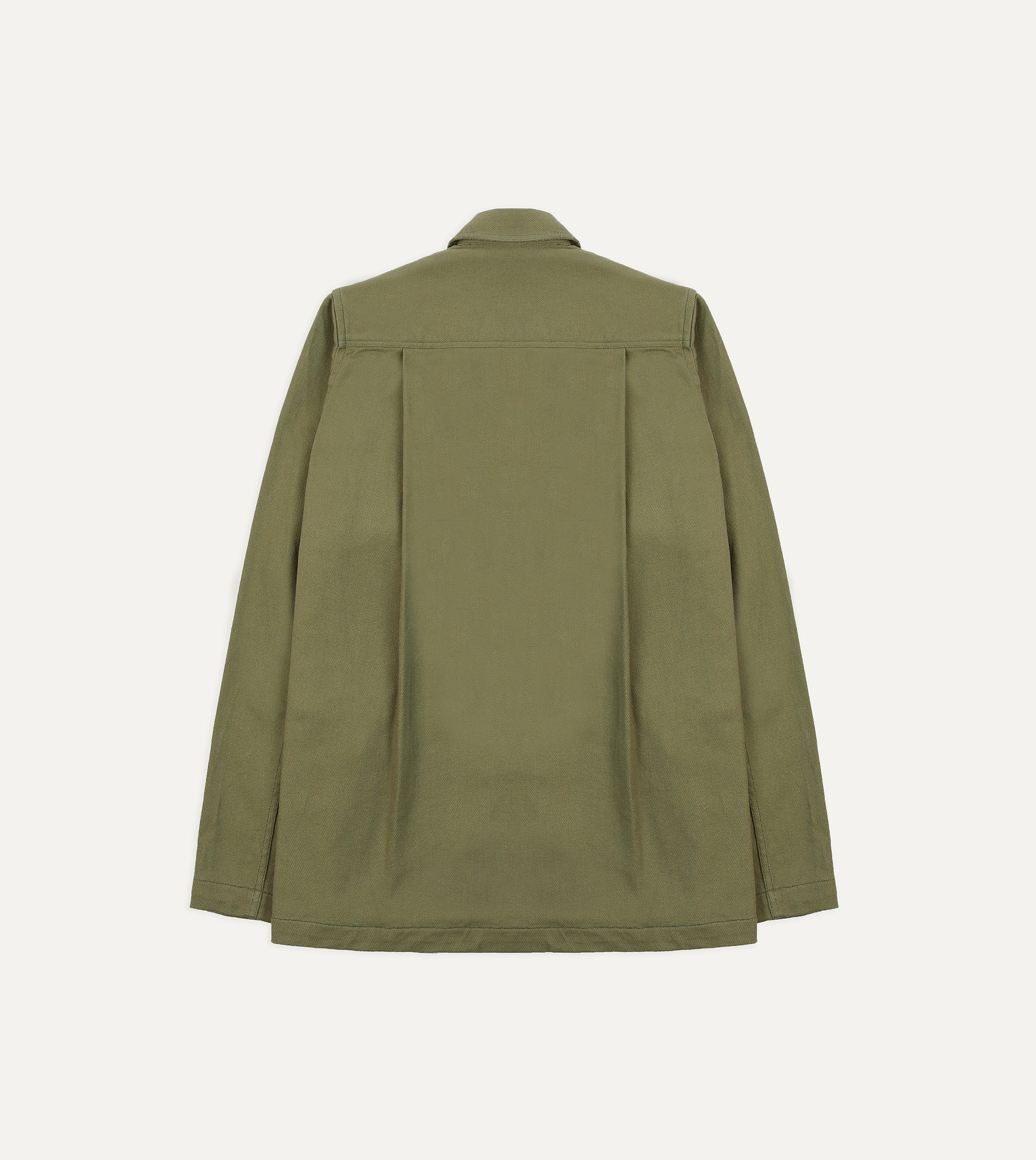 Green Cotton Twill Military Overshirt - Image 6