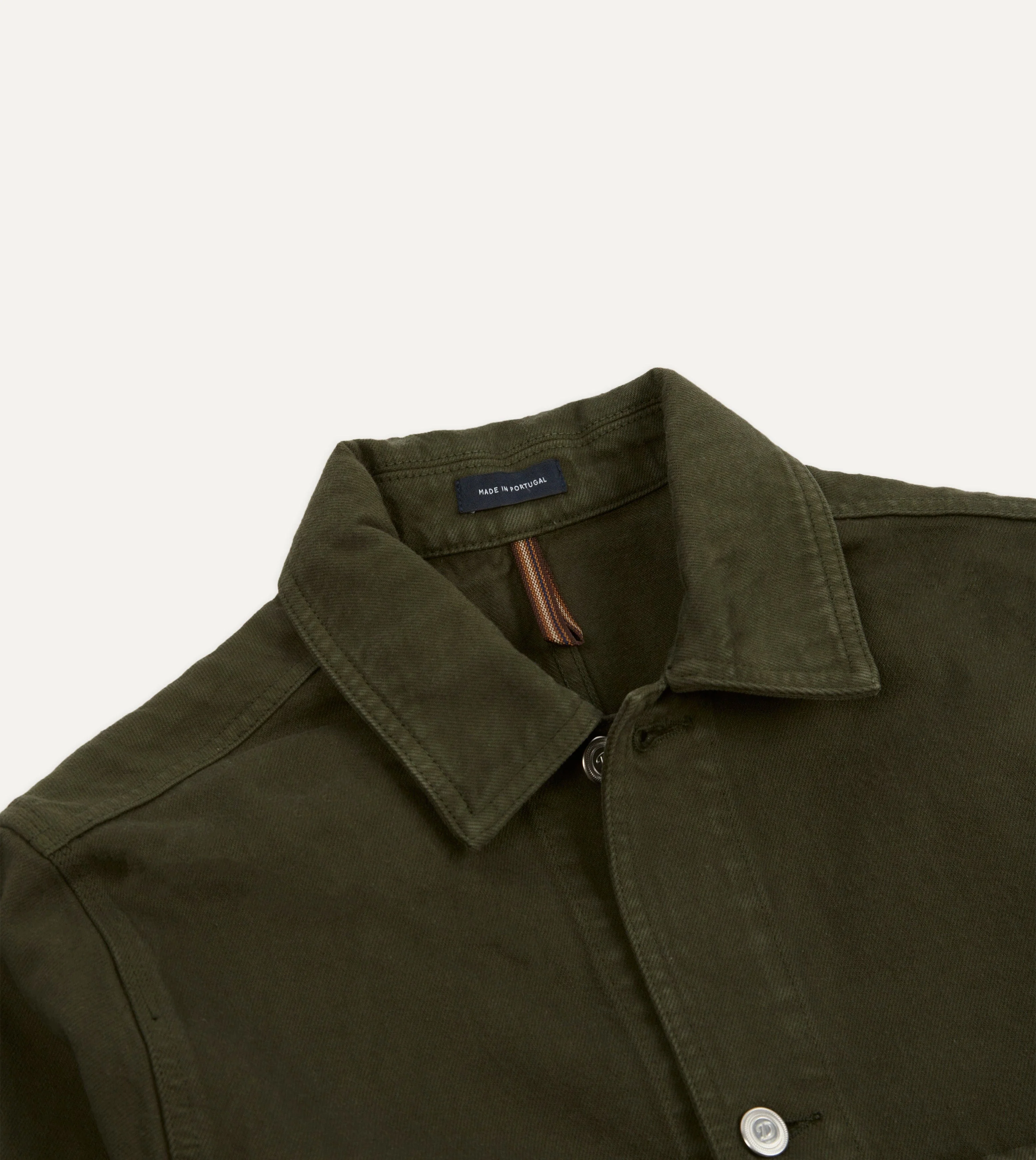 Green Heavy Twill Cotton Five-Pocket Chore Jacket - Image 3