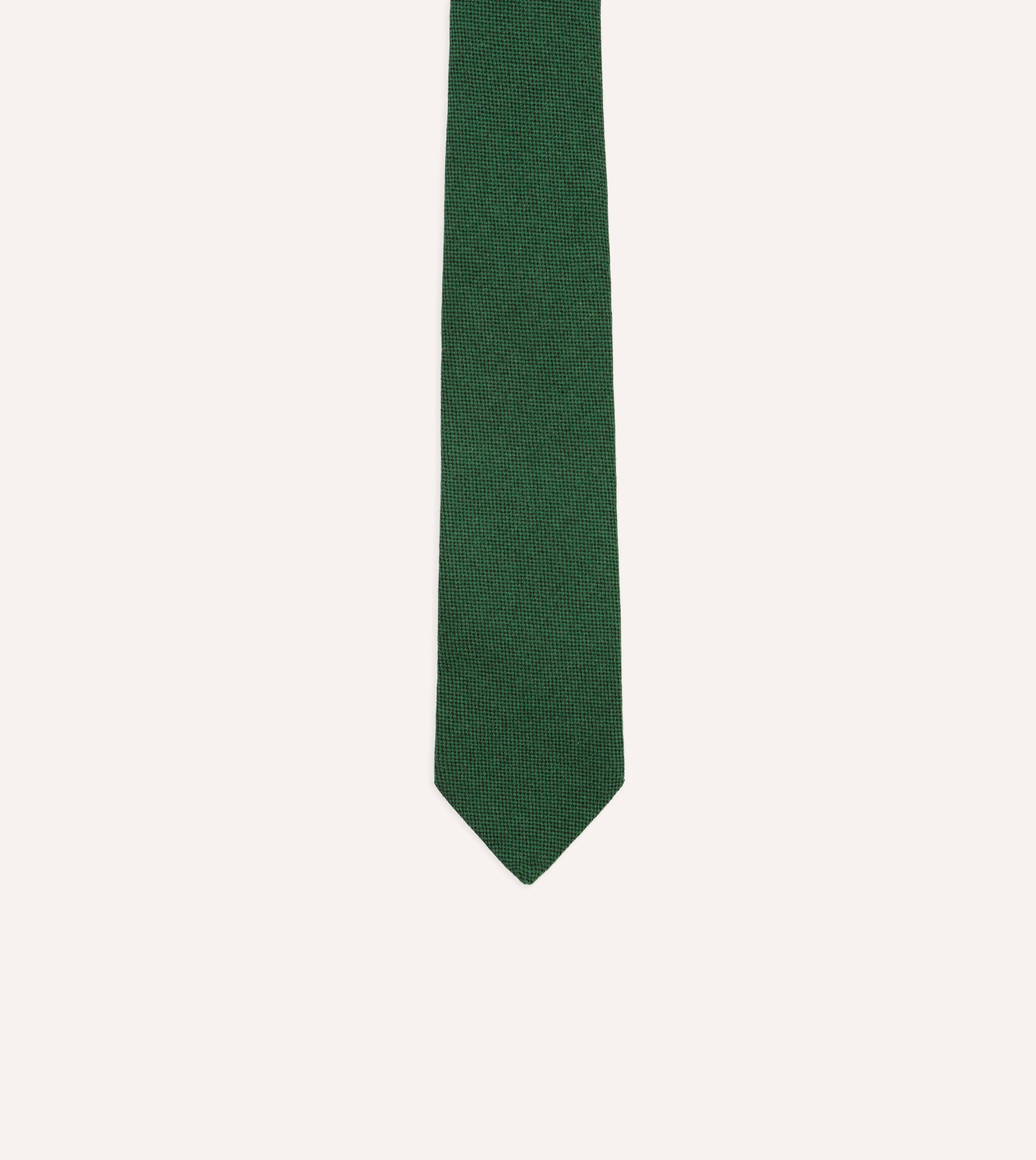 Green Pure Cashmere Solid Tipped Tie - Image 3