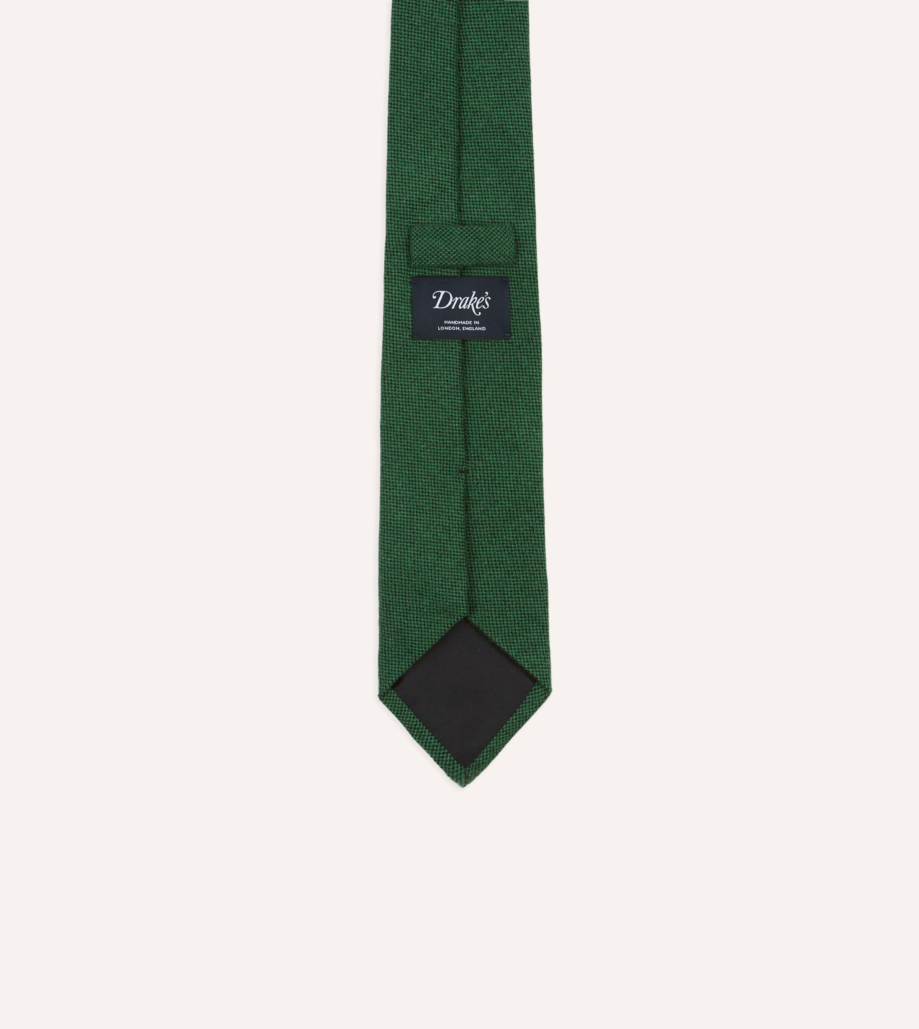 Green Pure Cashmere Solid Tipped Tie - Image 4