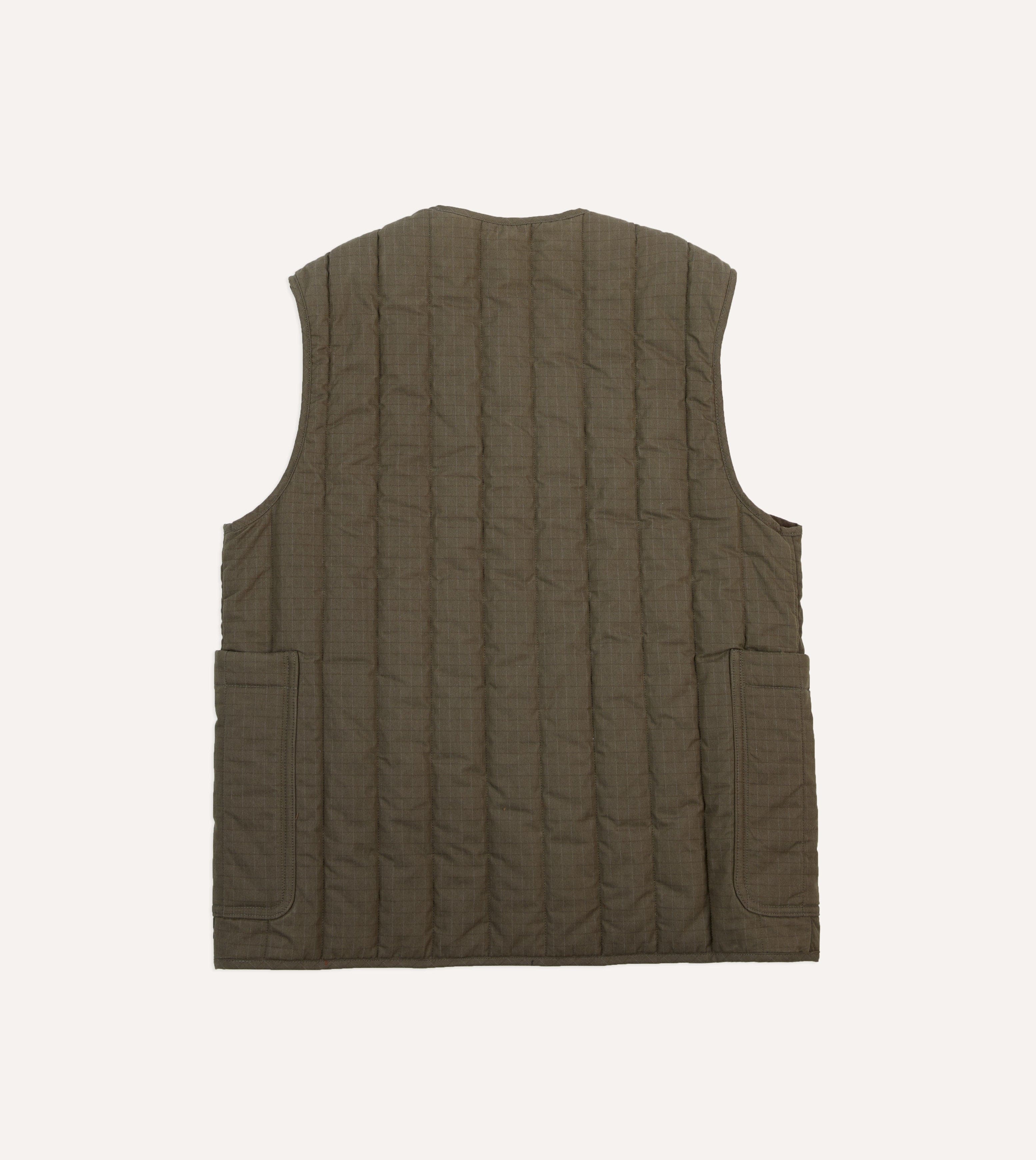 Green Ripstop Quilted Vest - Image 7
