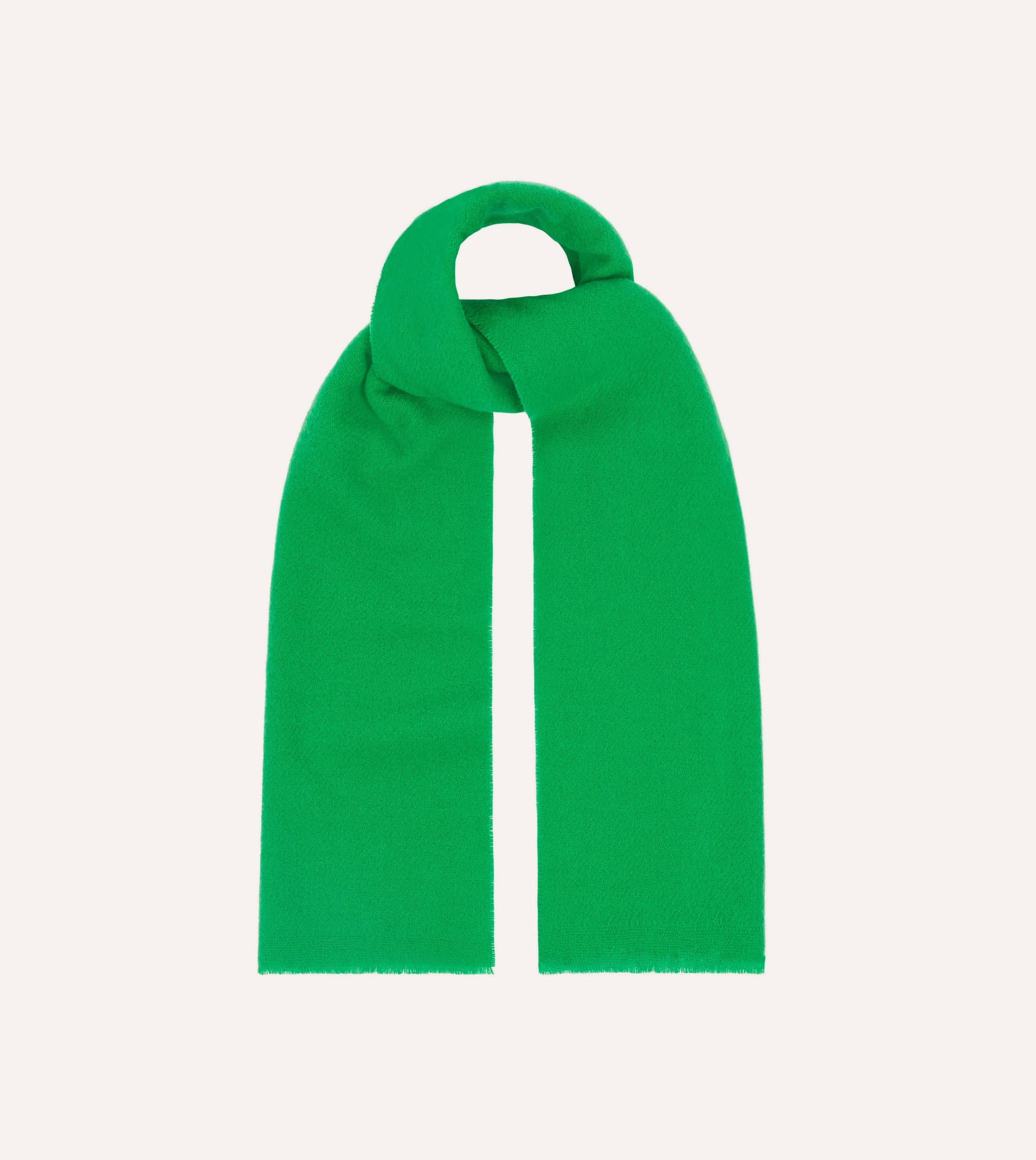 Green Solid Wool Scarf - Image 4