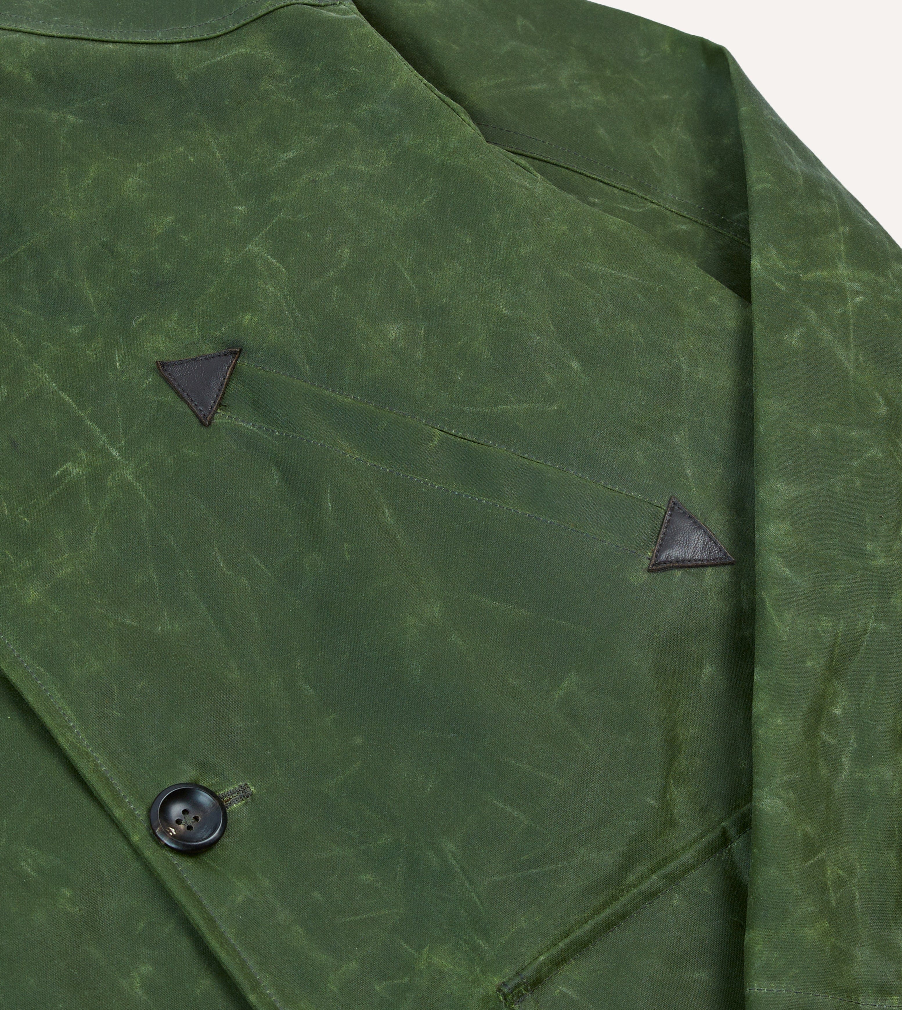 Green Waxed Cotton Barn Jacket - Image 4