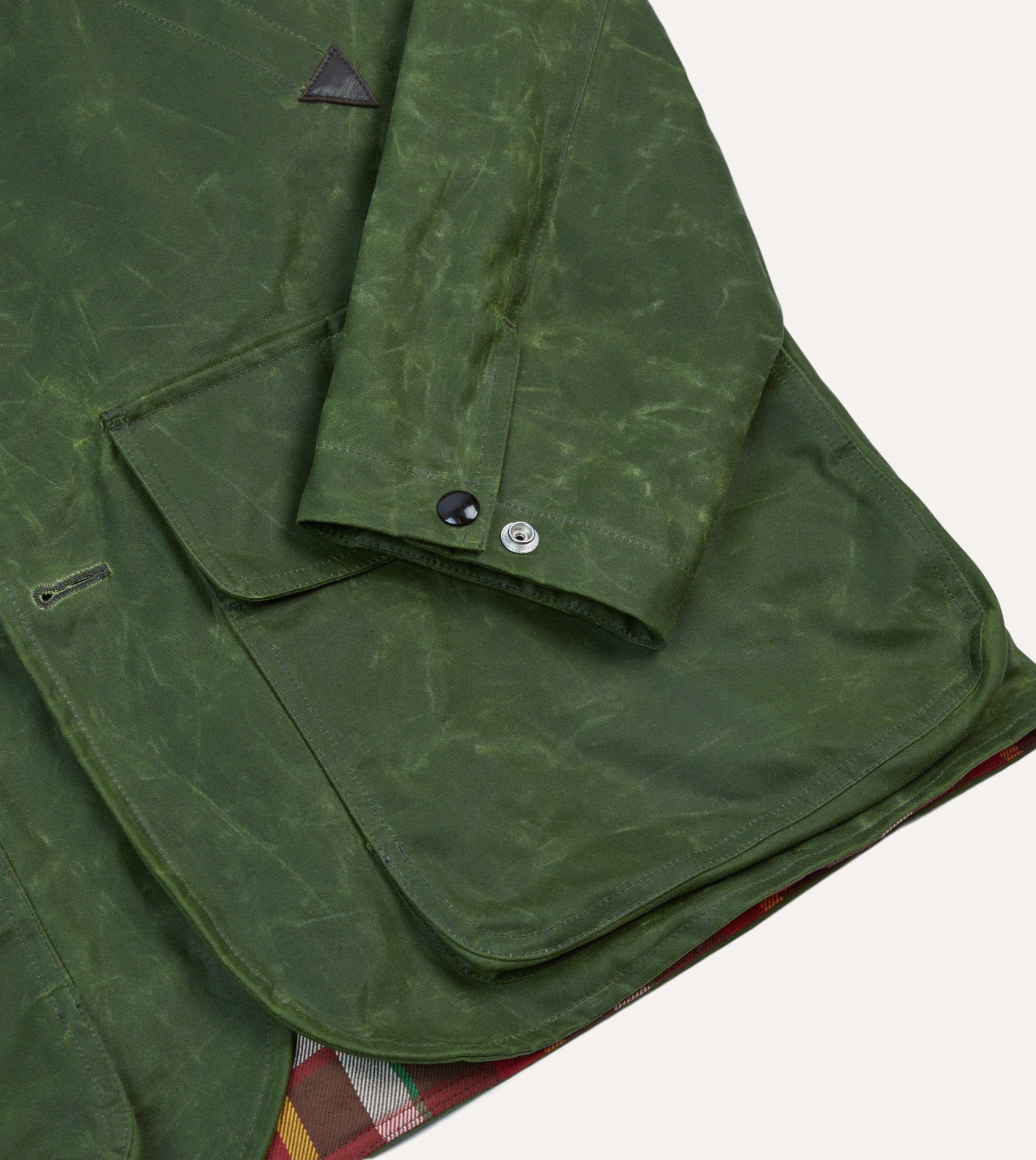 Green Waxed Cotton Barn Jacket - Image 5