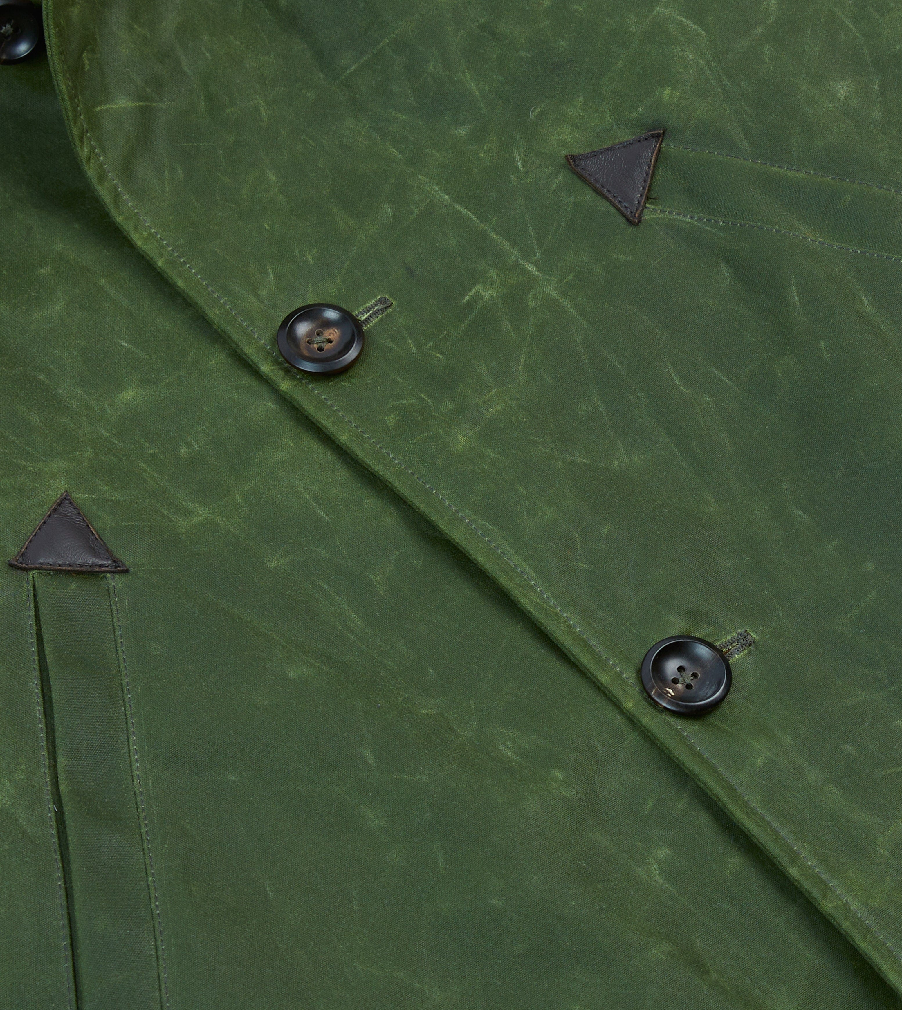 Green Waxed Cotton Barn Jacket - Image 6