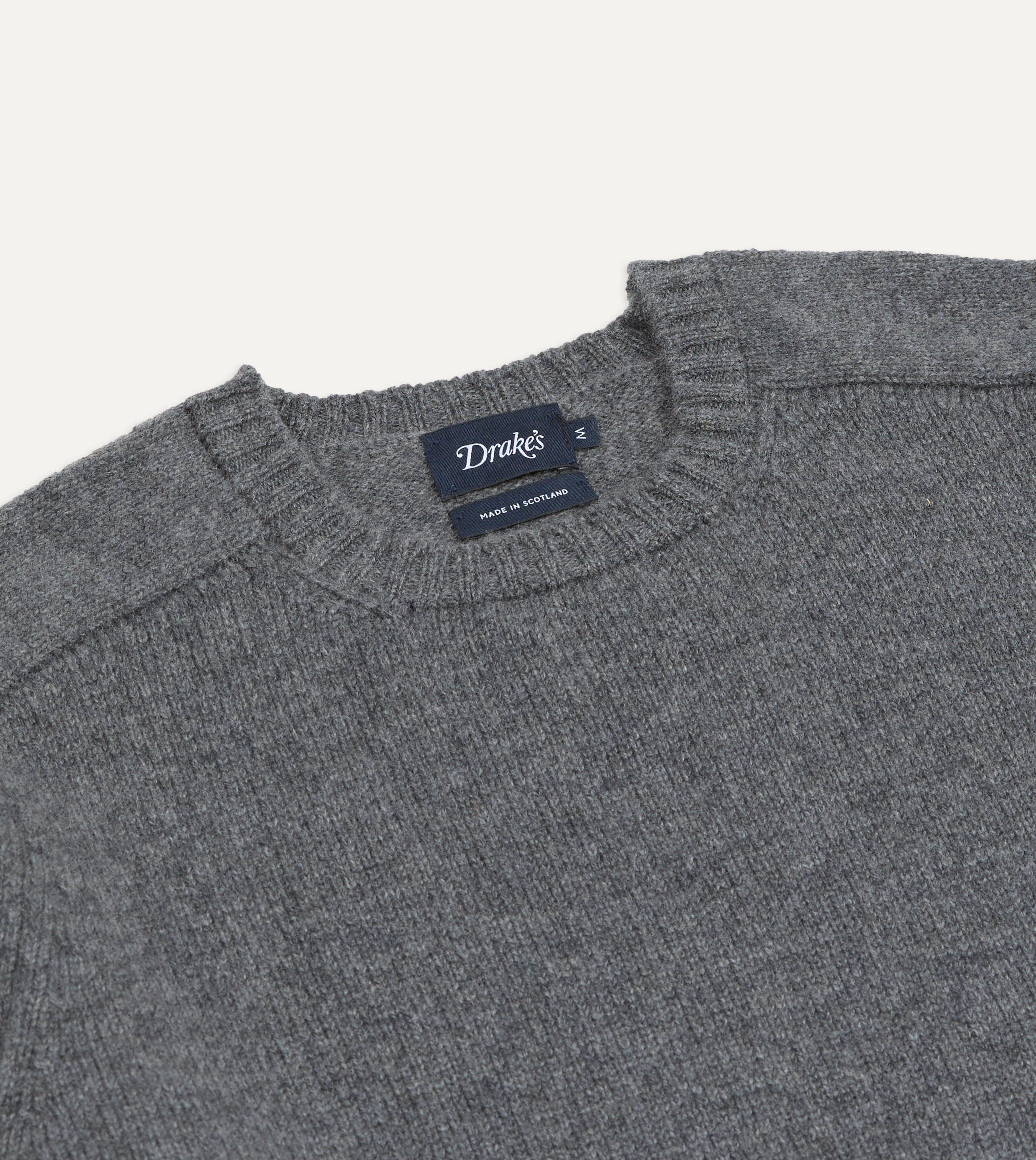 Grey Cashmere Crew Neck Jumper - Image 3