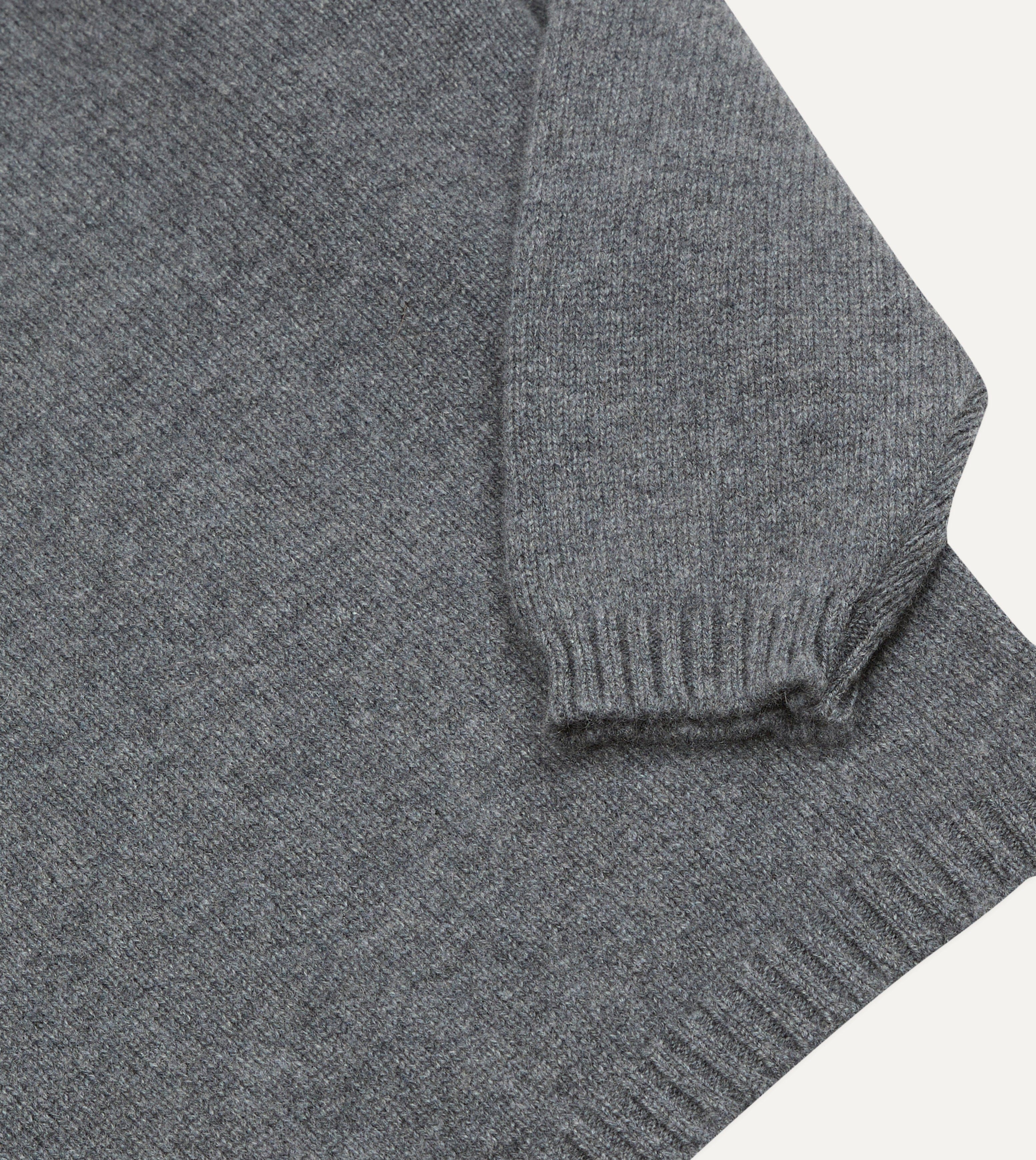 Grey Cashmere Crew Neck Jumper - Image 4