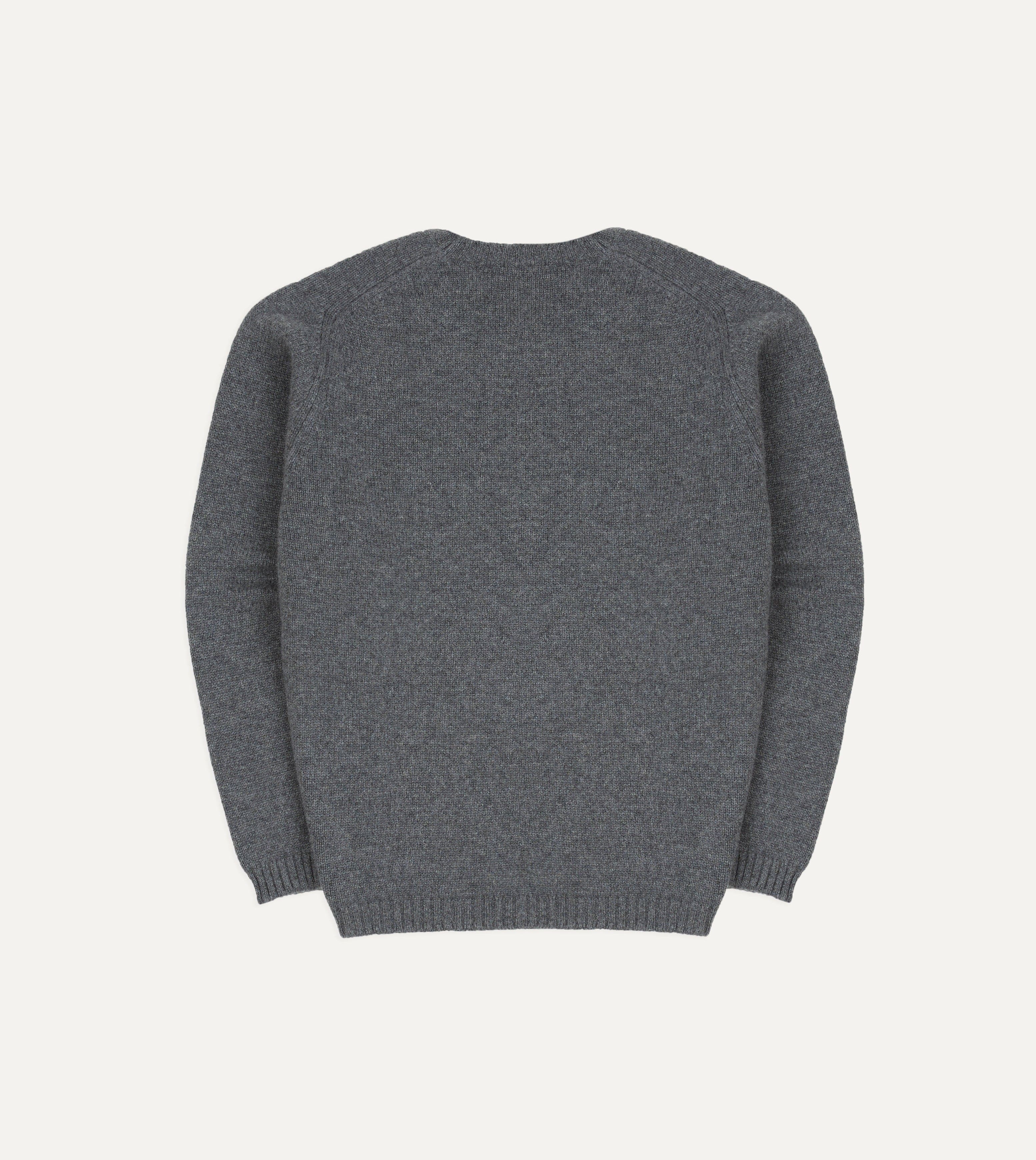 Grey Cashmere Crew Neck Jumper - Image 5