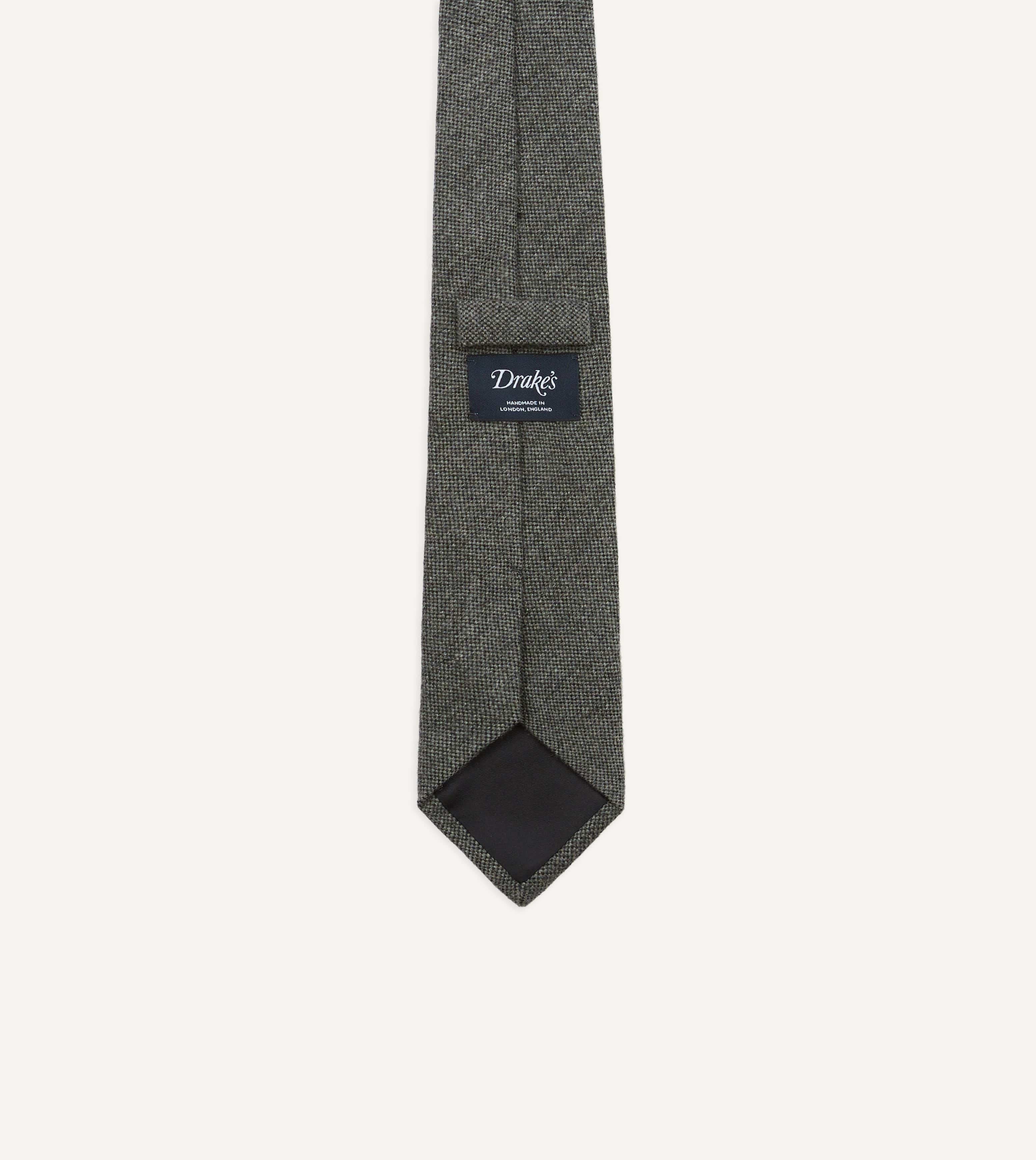 Grey Pure Cashmere Solid Tipped Tie - Image 4