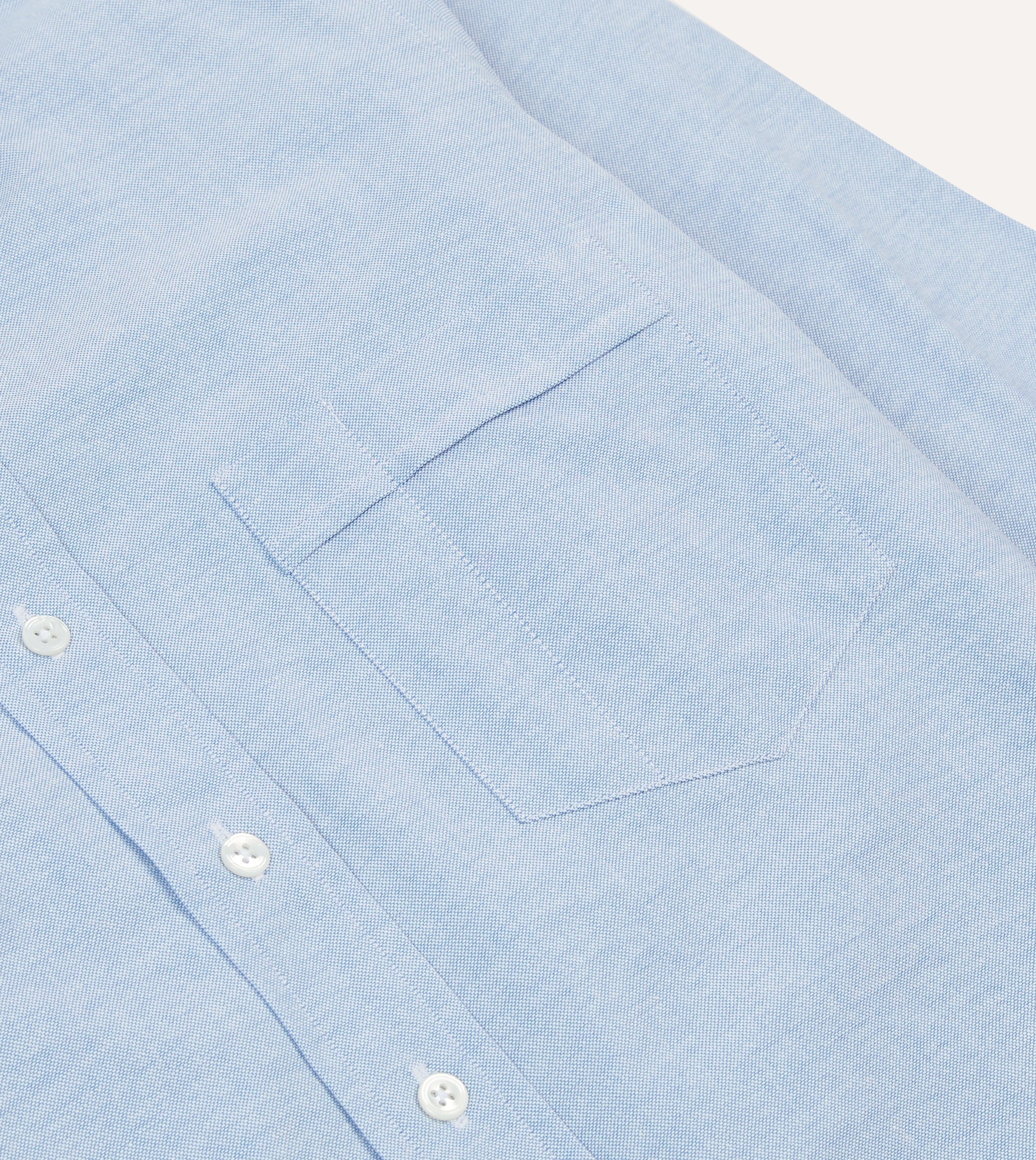 Ice Blue Cotton Oxford Cloth Button-Down Shirt - Image 4