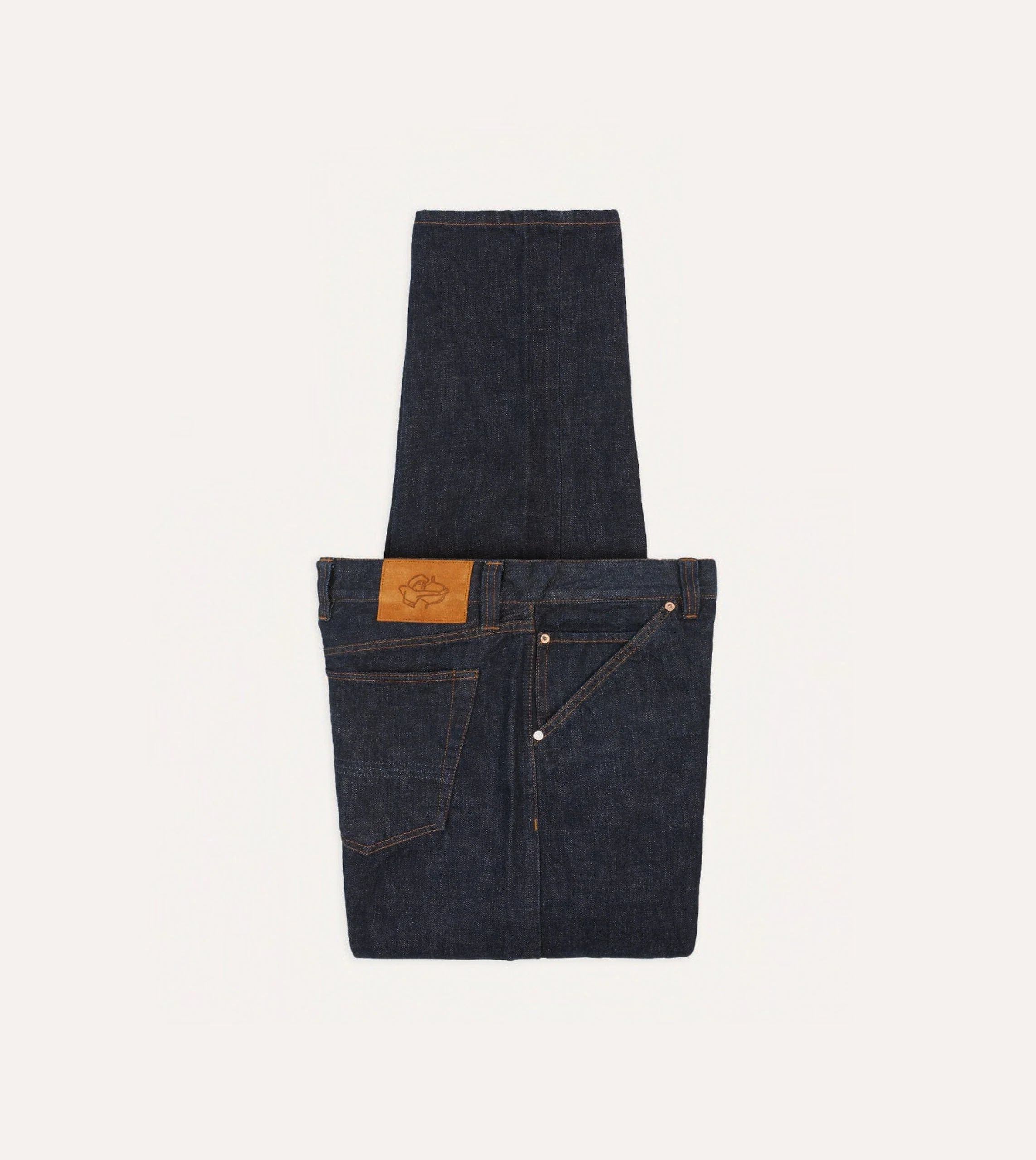 Indigo Rinse 14.2oz Japanese Selvedge Denim Five-Pocket Jeans - Image 3