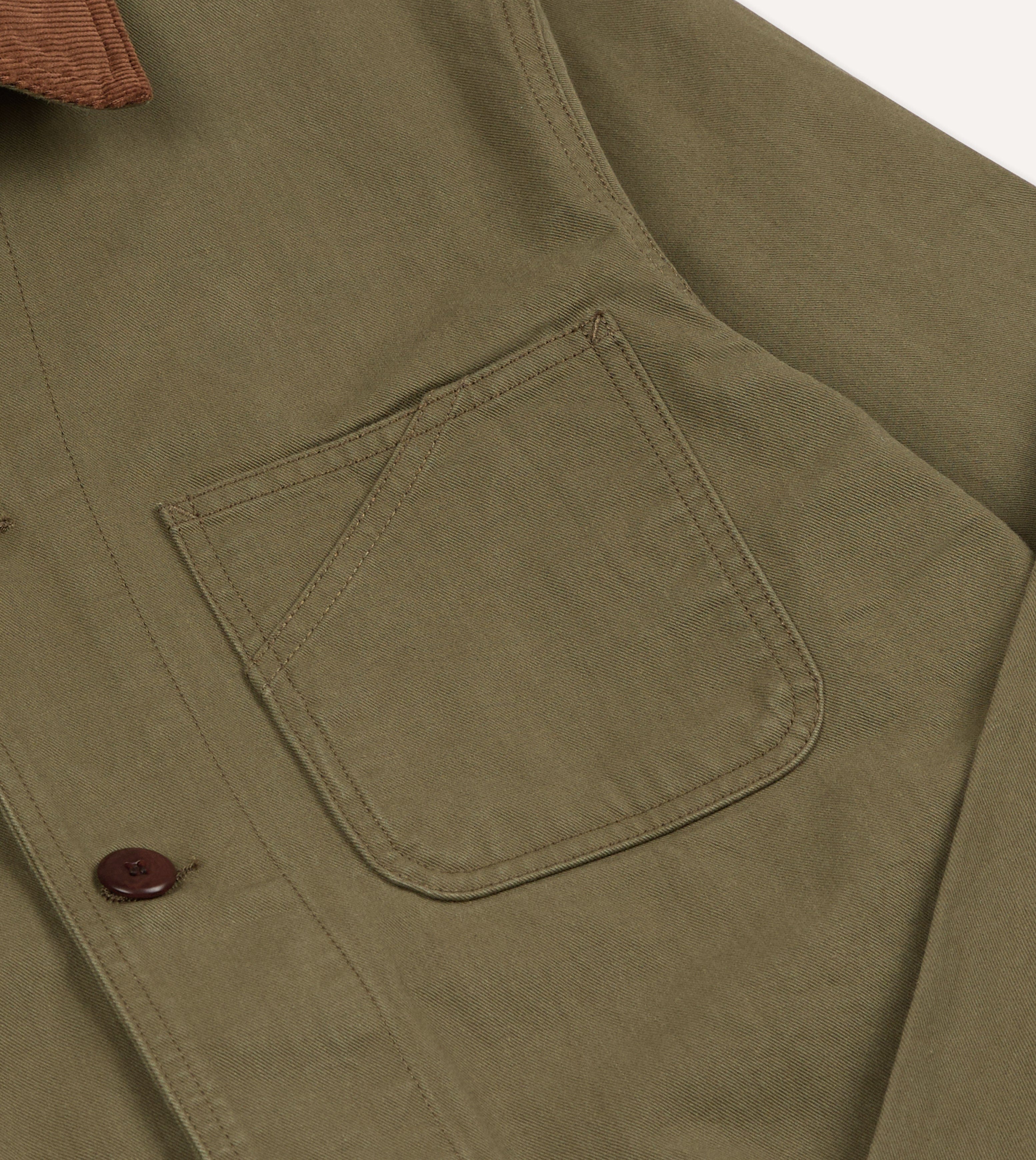 Khaki Cotton Twill Fatigue Jacket - Image 4