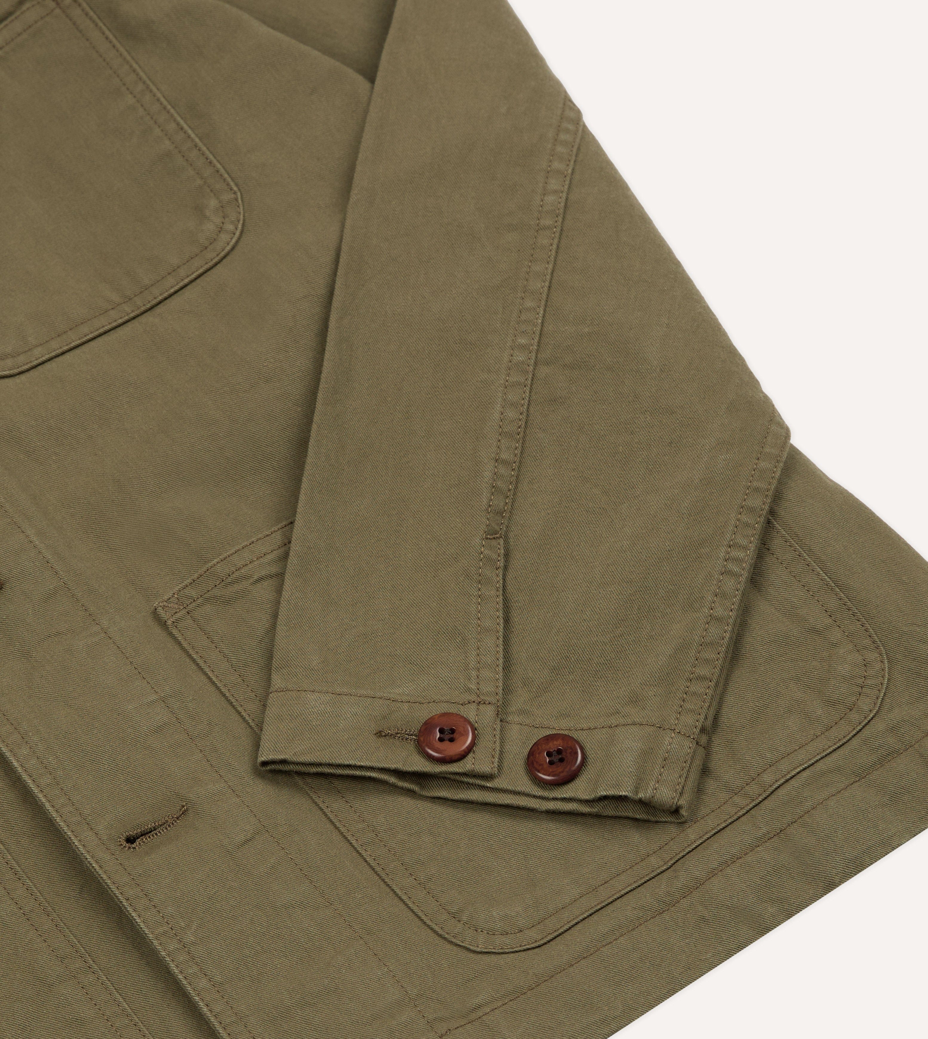 Khaki Cotton Twill Fatigue Jacket - Image 5