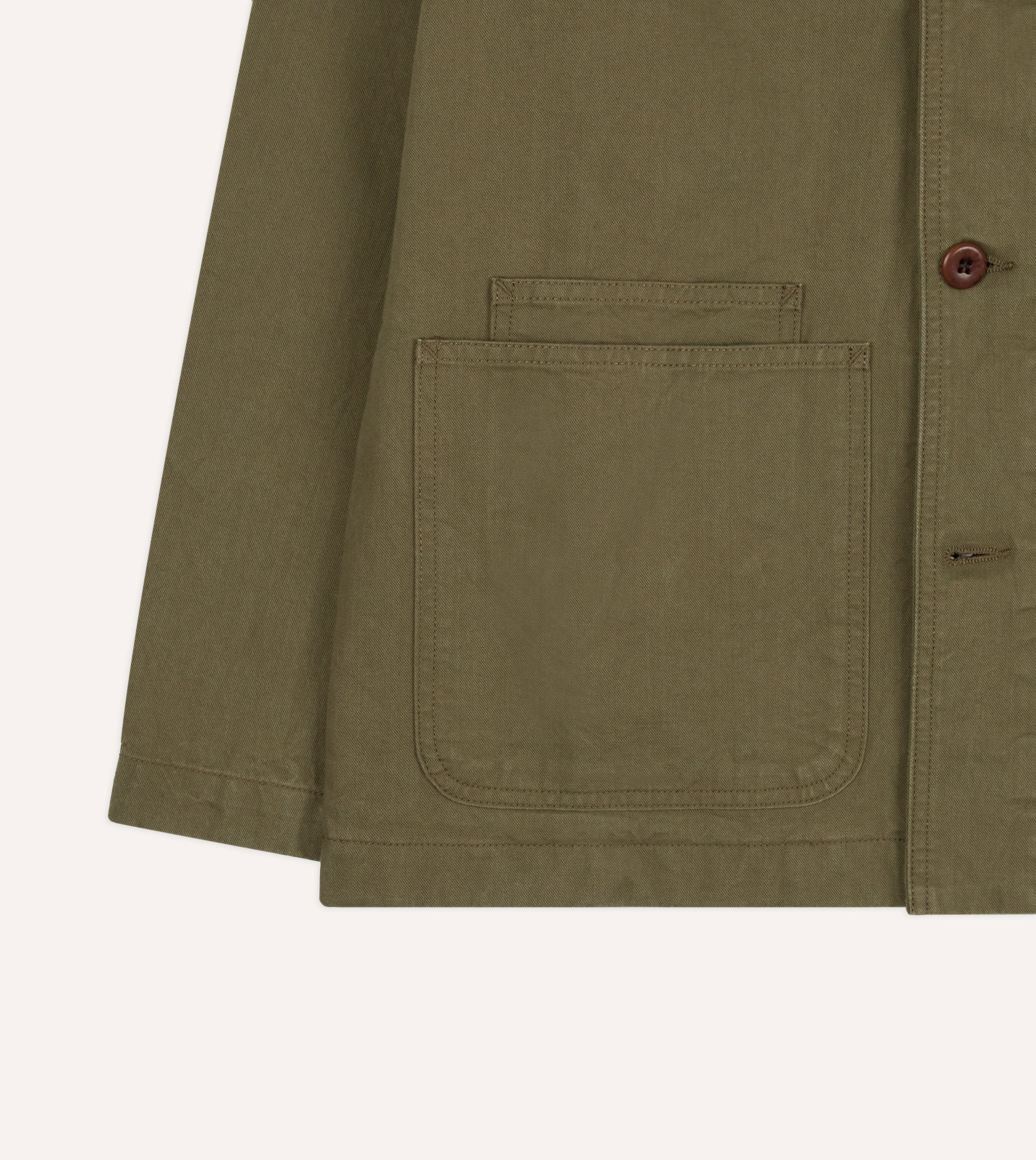 Khaki Cotton Twill Fatigue Jacket - Image 6