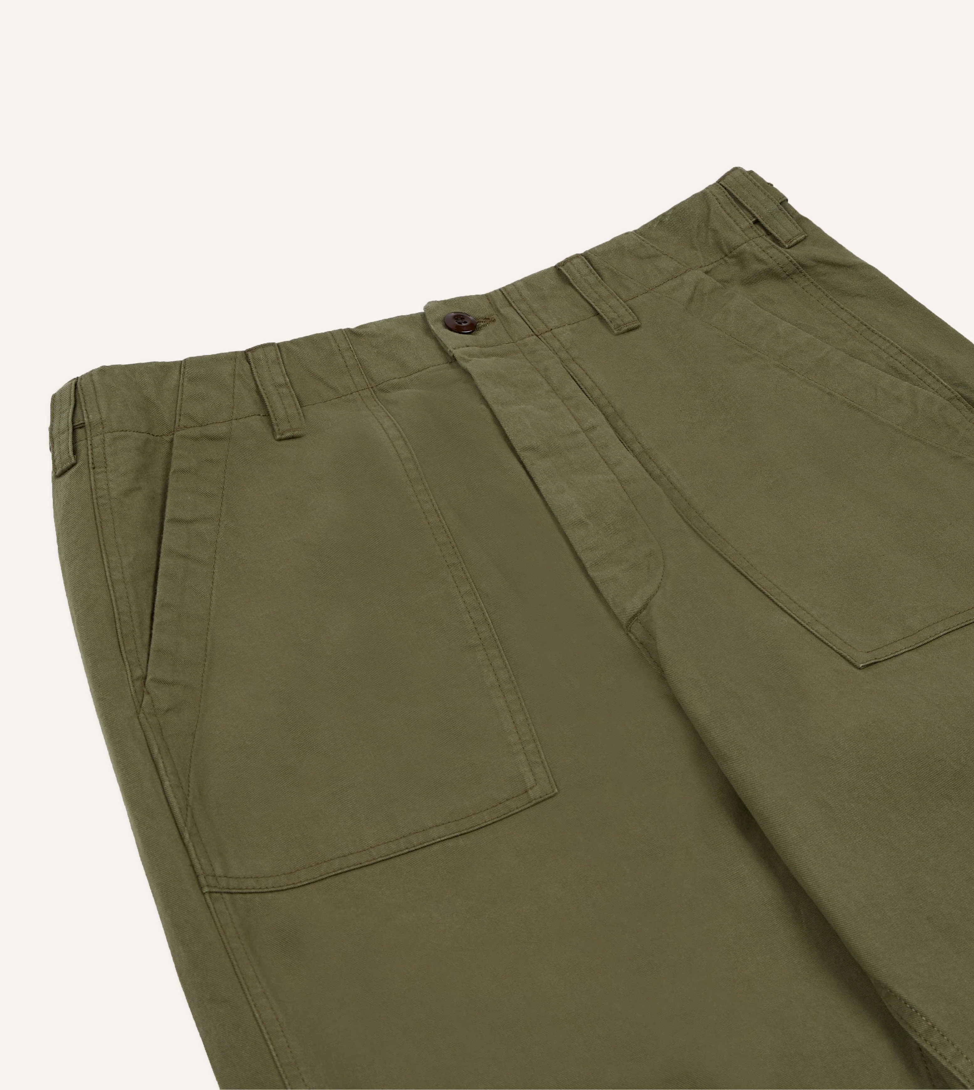 Khaki Cotton Twill Fatigue Trouser - Image 4