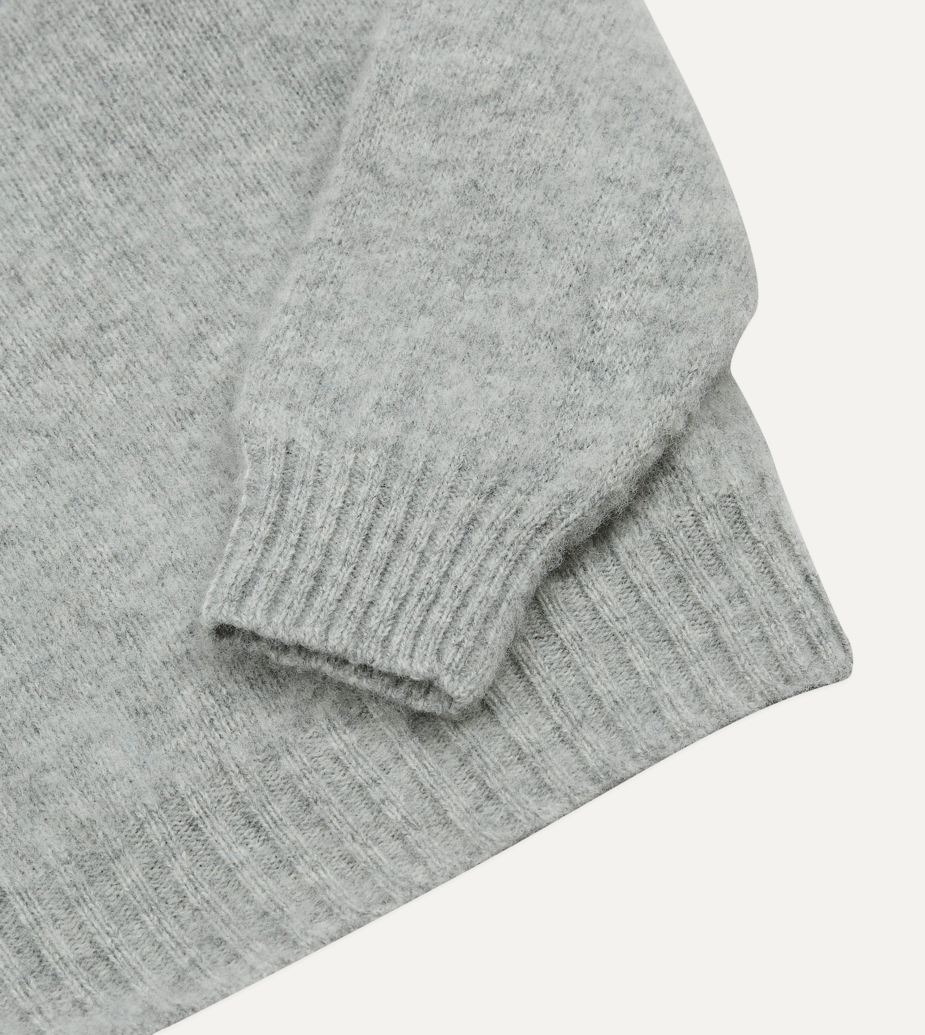Light Grey Brushed Shetland Crew Neck Jumper - Image 4