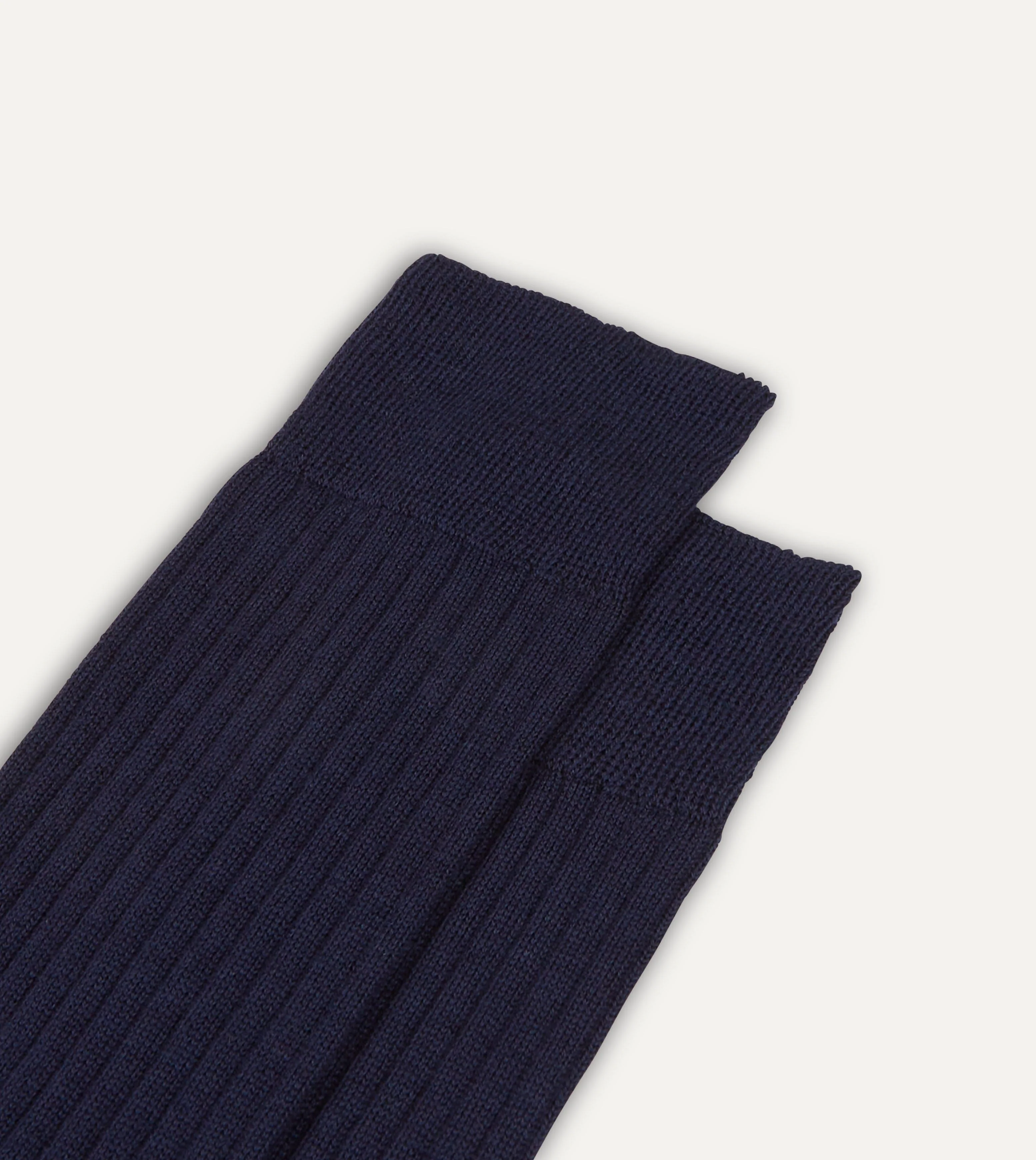 Light Navy Wool Over-the-Calf Socks - Image 3