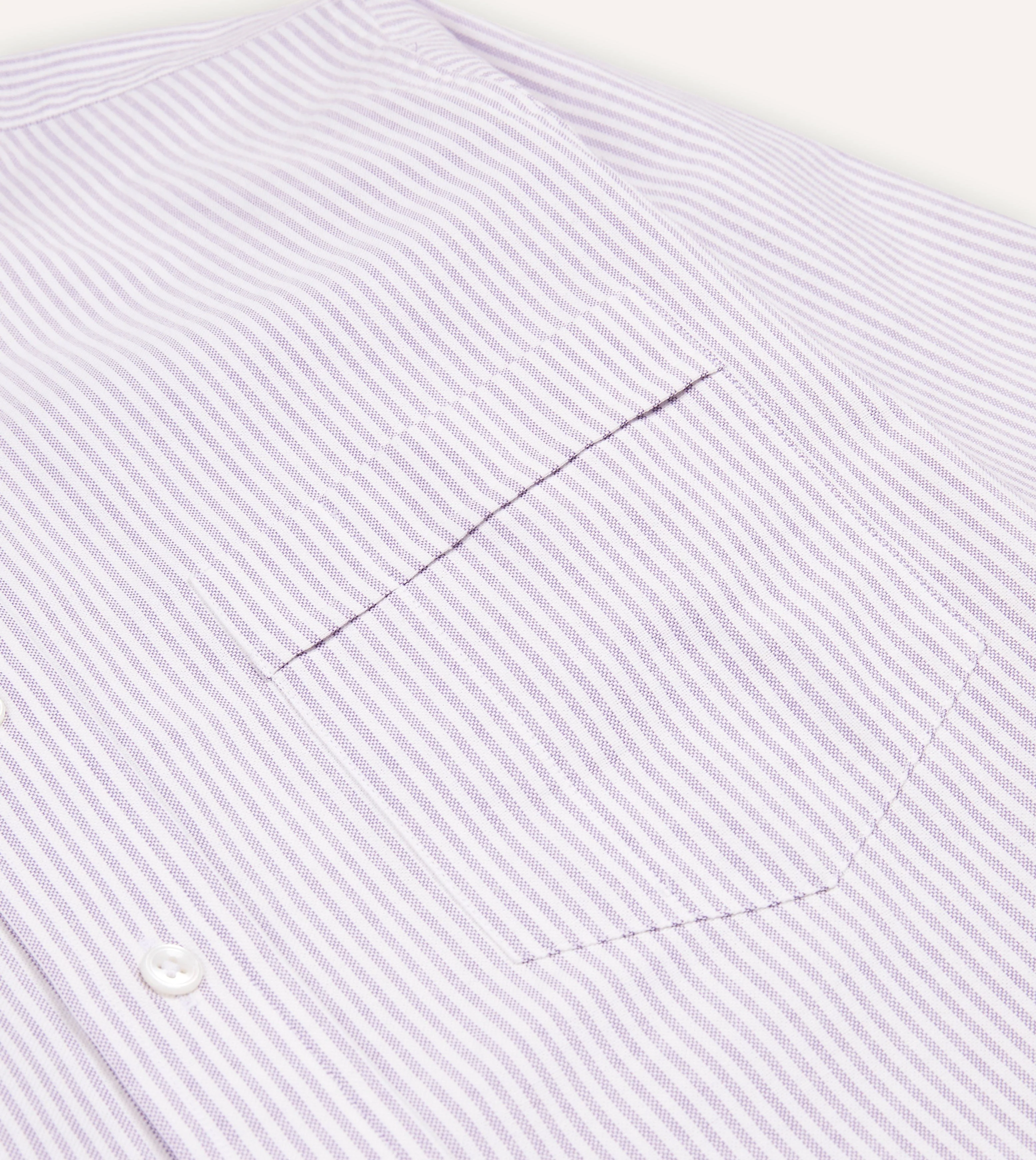 Lilac Ticking Stripe Cotton Oxford Cloth Button-Down Shirt - Image 4