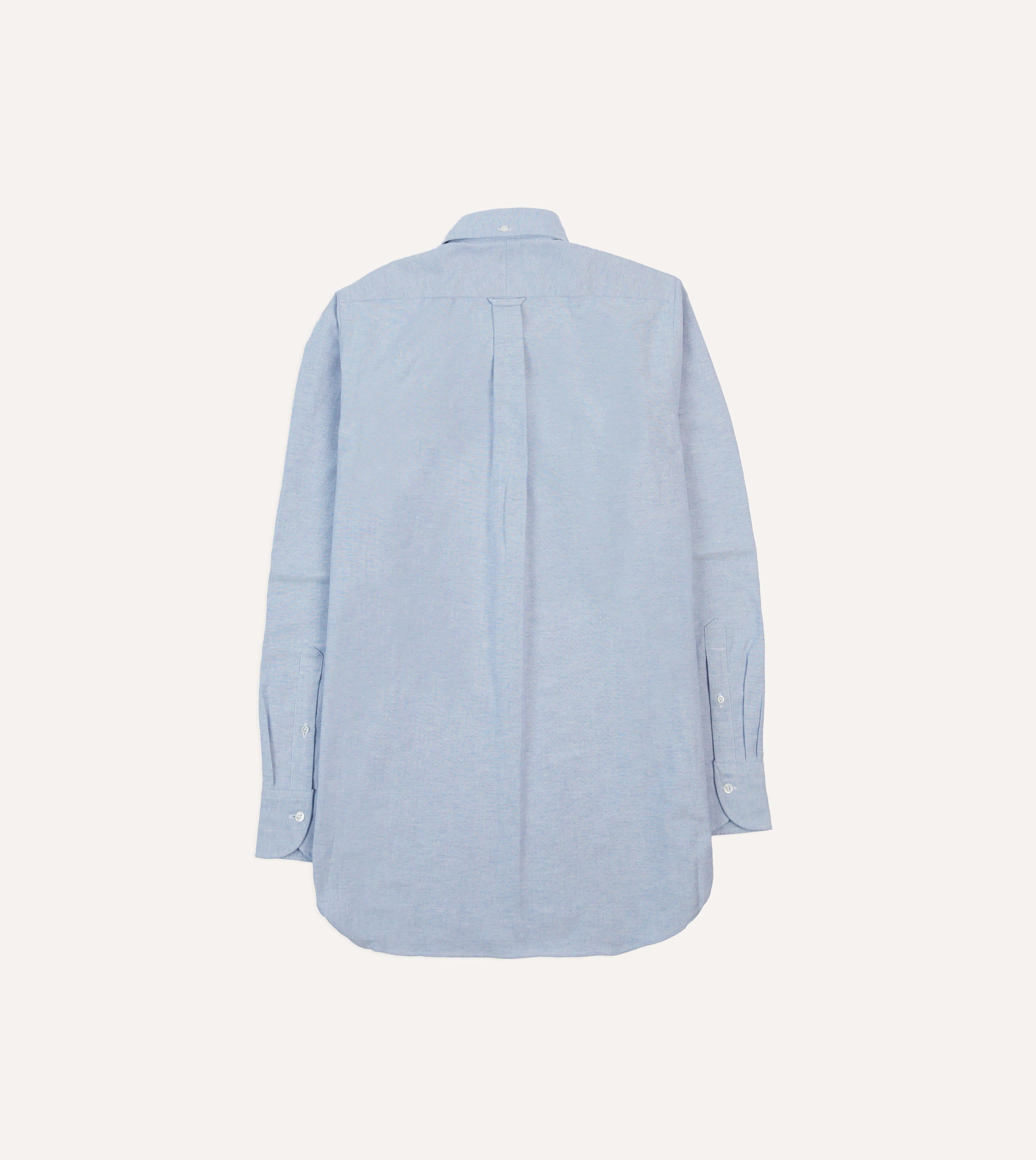 Mid-Blue Cotton Oxford Cloth Button-Down Shirt - Image 6