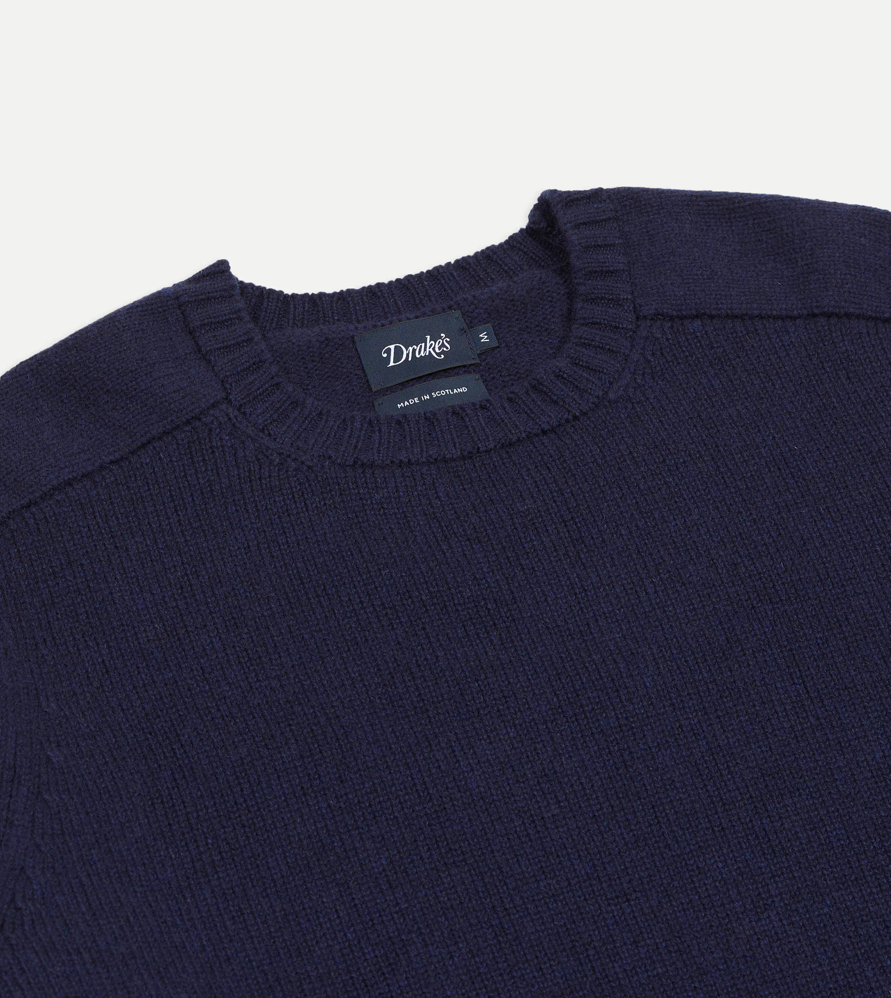 Navy Cashmere Crew Neck Jumper - Image 3