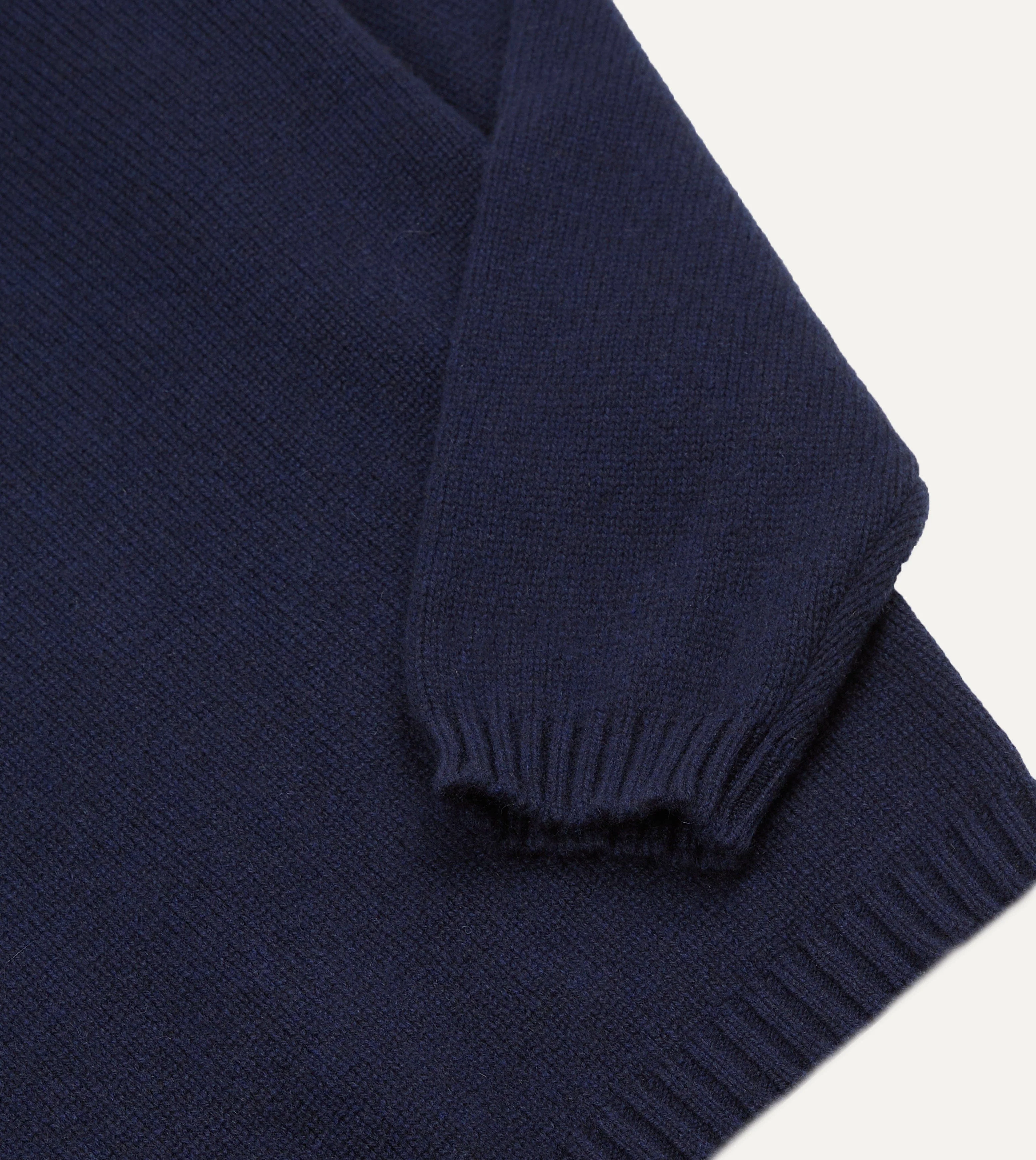 Navy Cashmere Crew Neck Jumper - Image 4