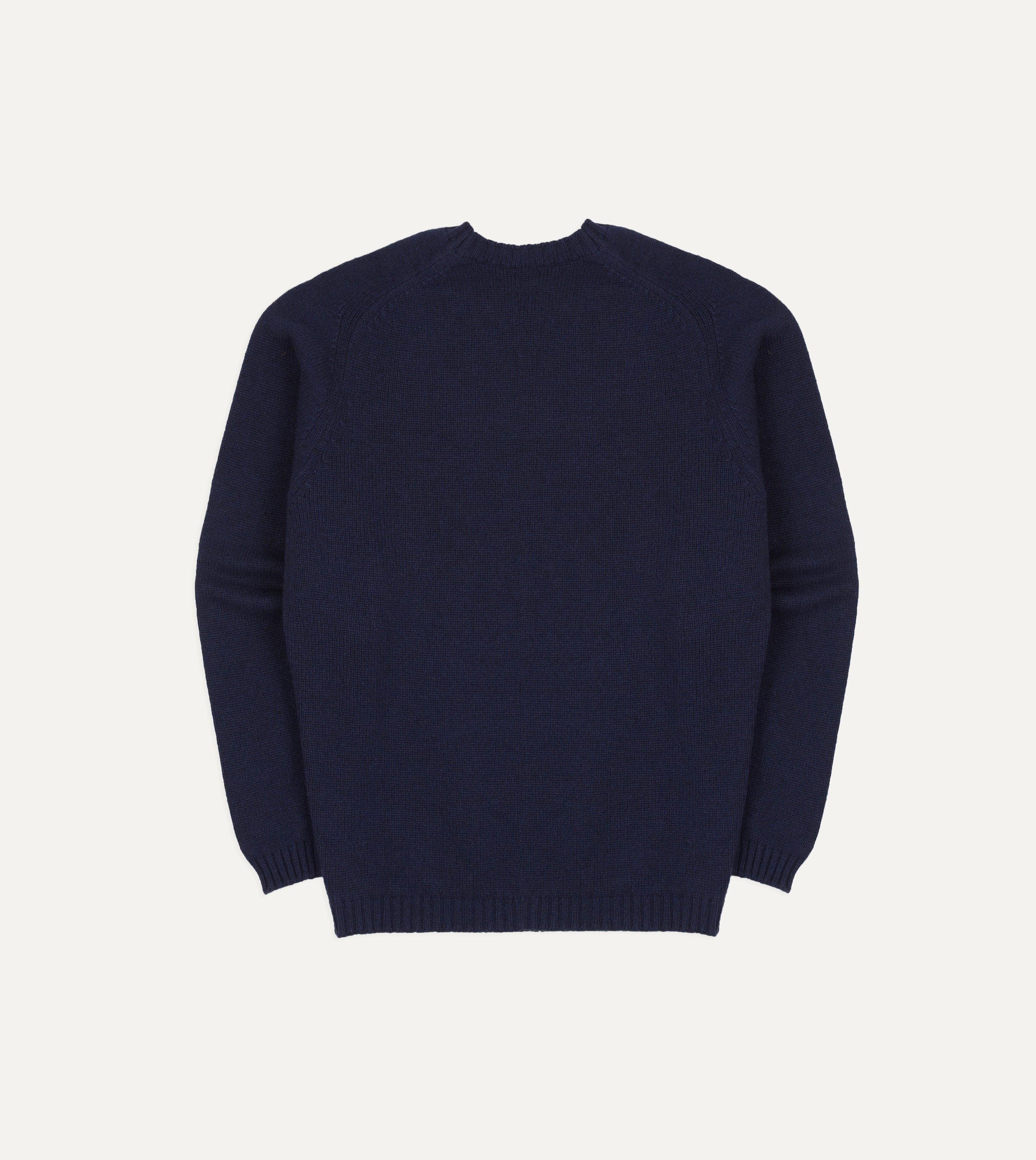 Navy Cashmere Crew Neck Jumper - Image 5