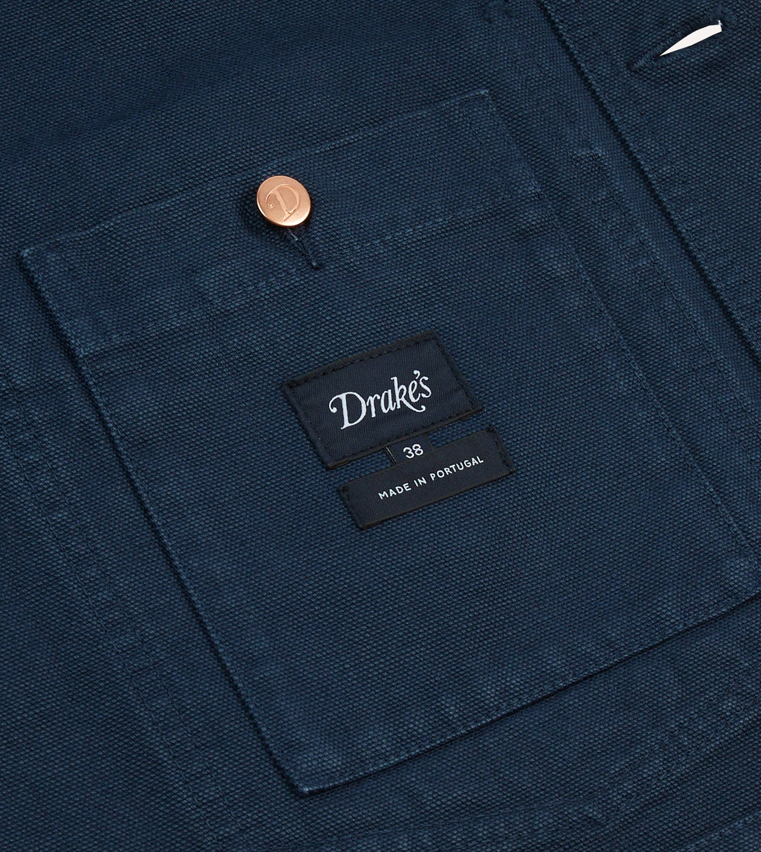 Navy Cotton Canvas Work Jacket - Image 7