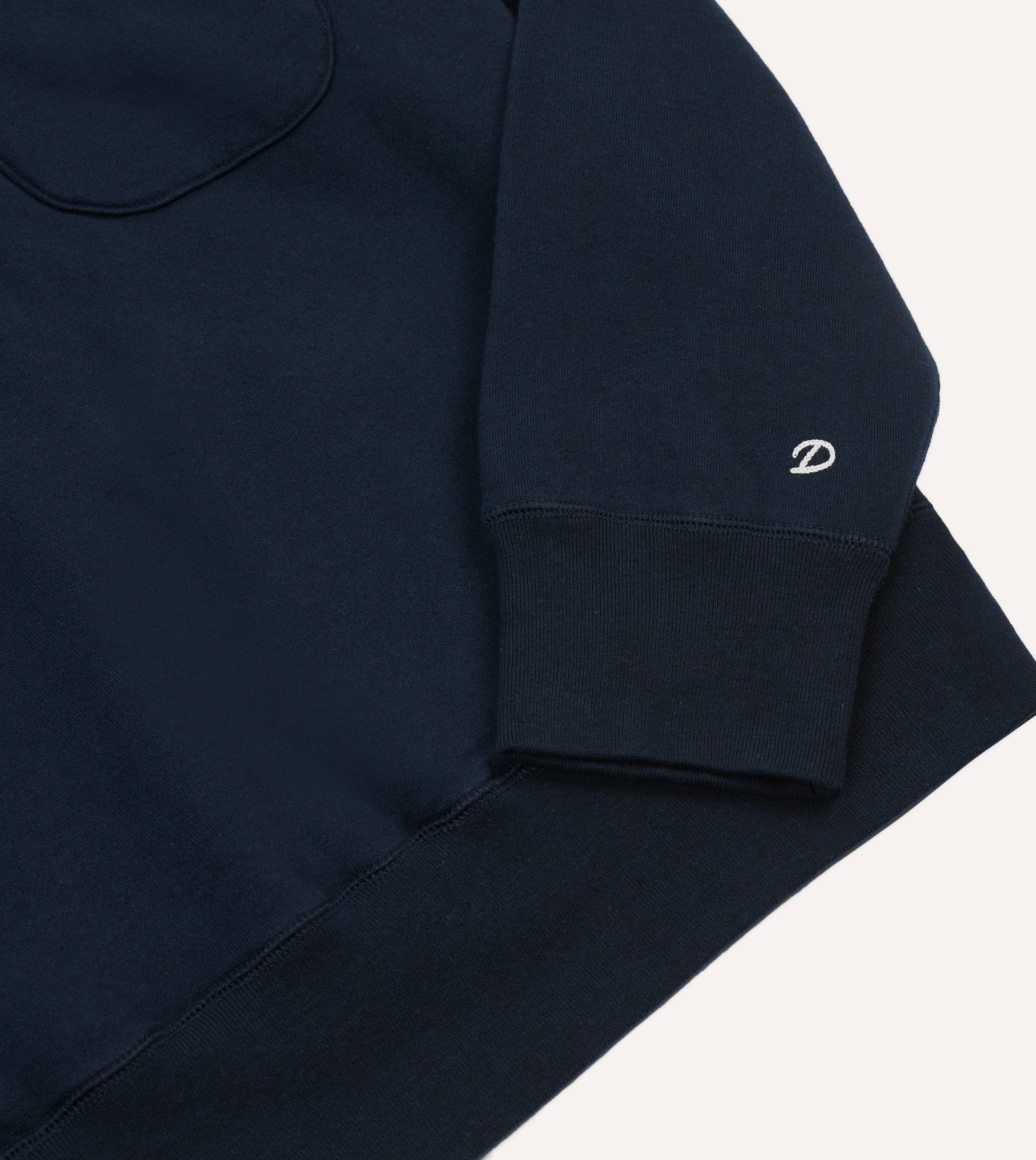 Navy Cotton Half-Zip Collared Sweatshirt - Image 6
