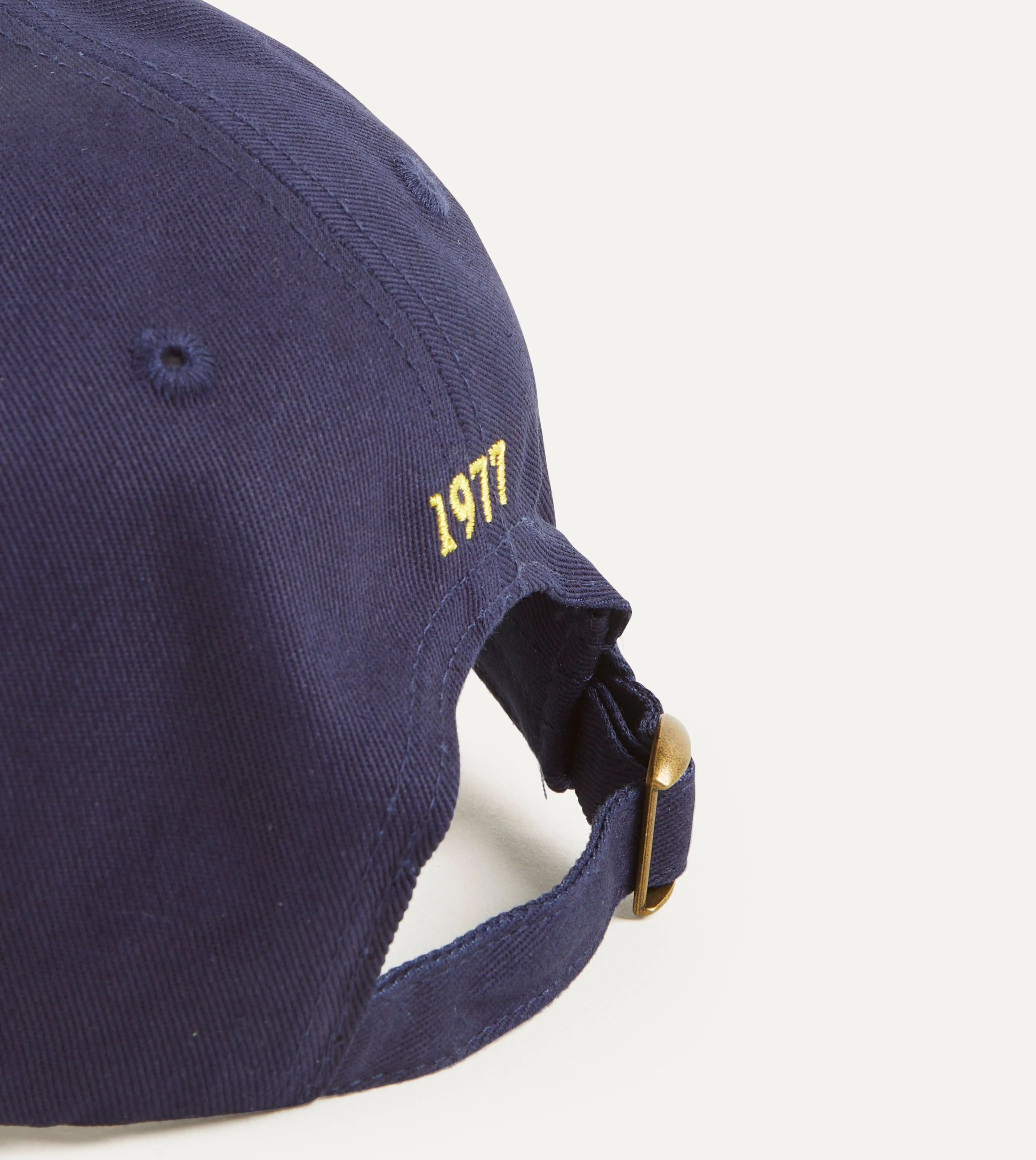Navy Crest Emblem Cotton Twill Baseball Cap - Image 3