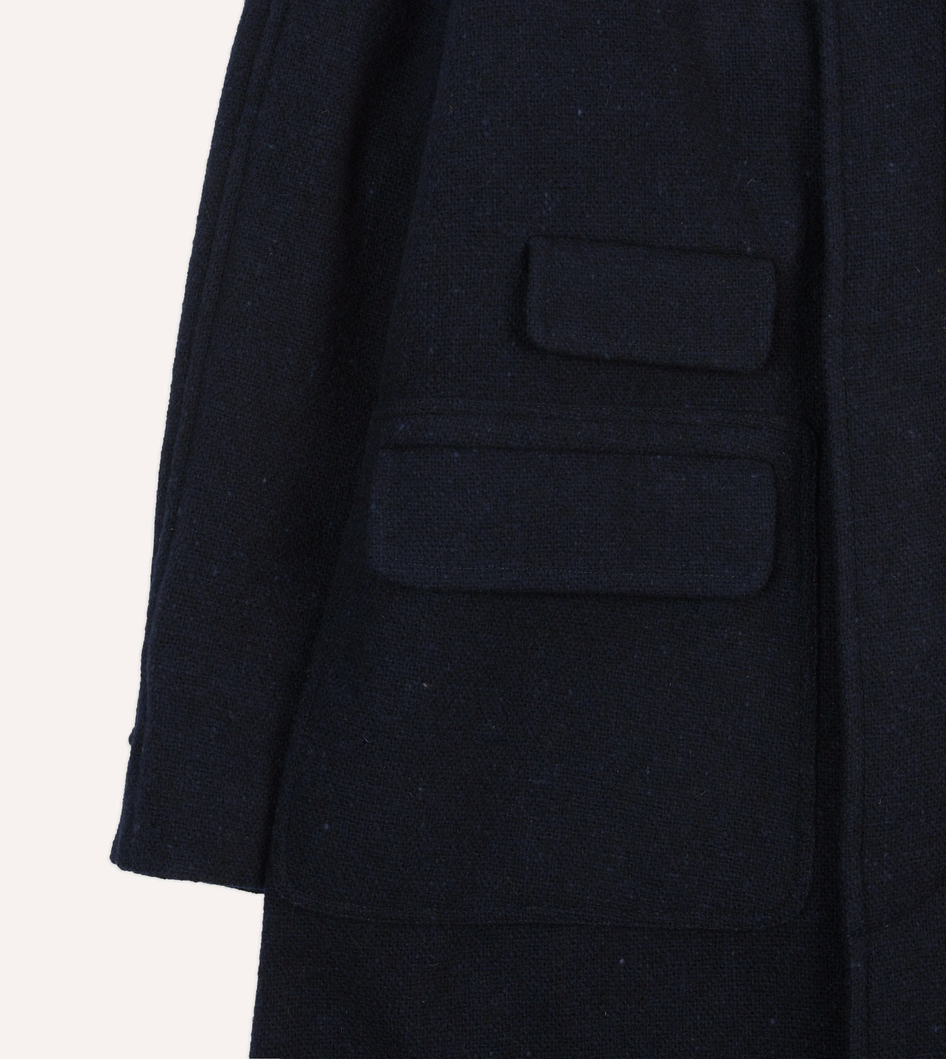 Navy Donegal Wool Raglan Coat - Image 5