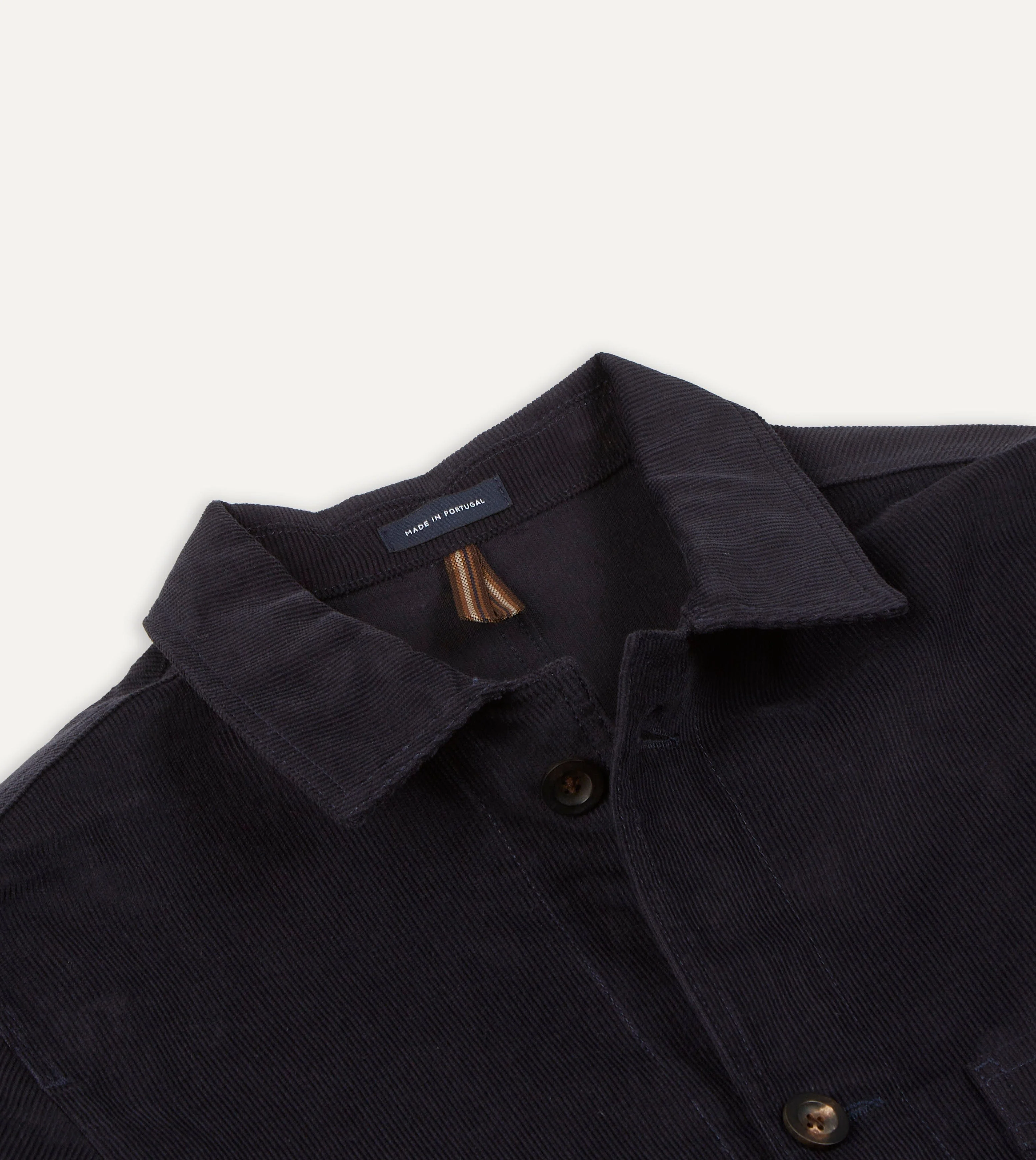Navy Japanese Selvedge Corduroy Five-Pocket Chore Jacket - Image 3