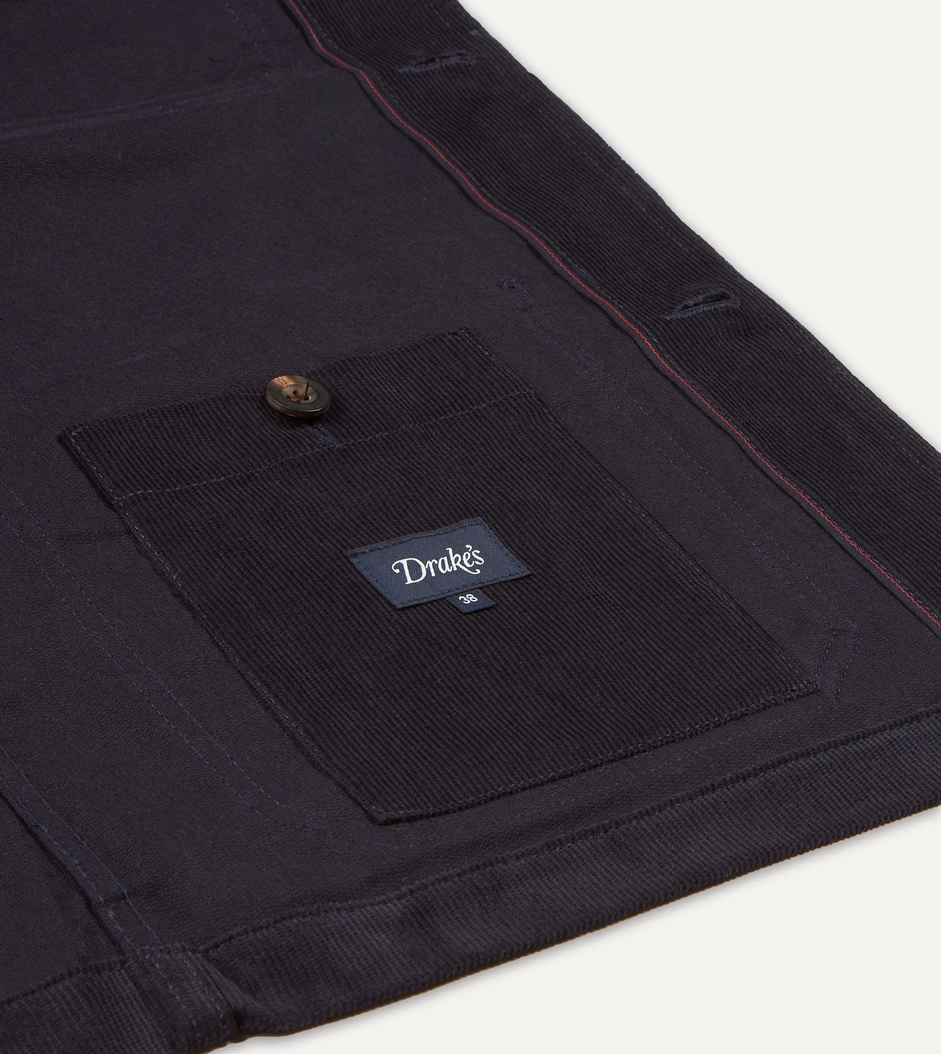 Navy Japanese Selvedge Corduroy Five-Pocket Chore Jacket - Image 4