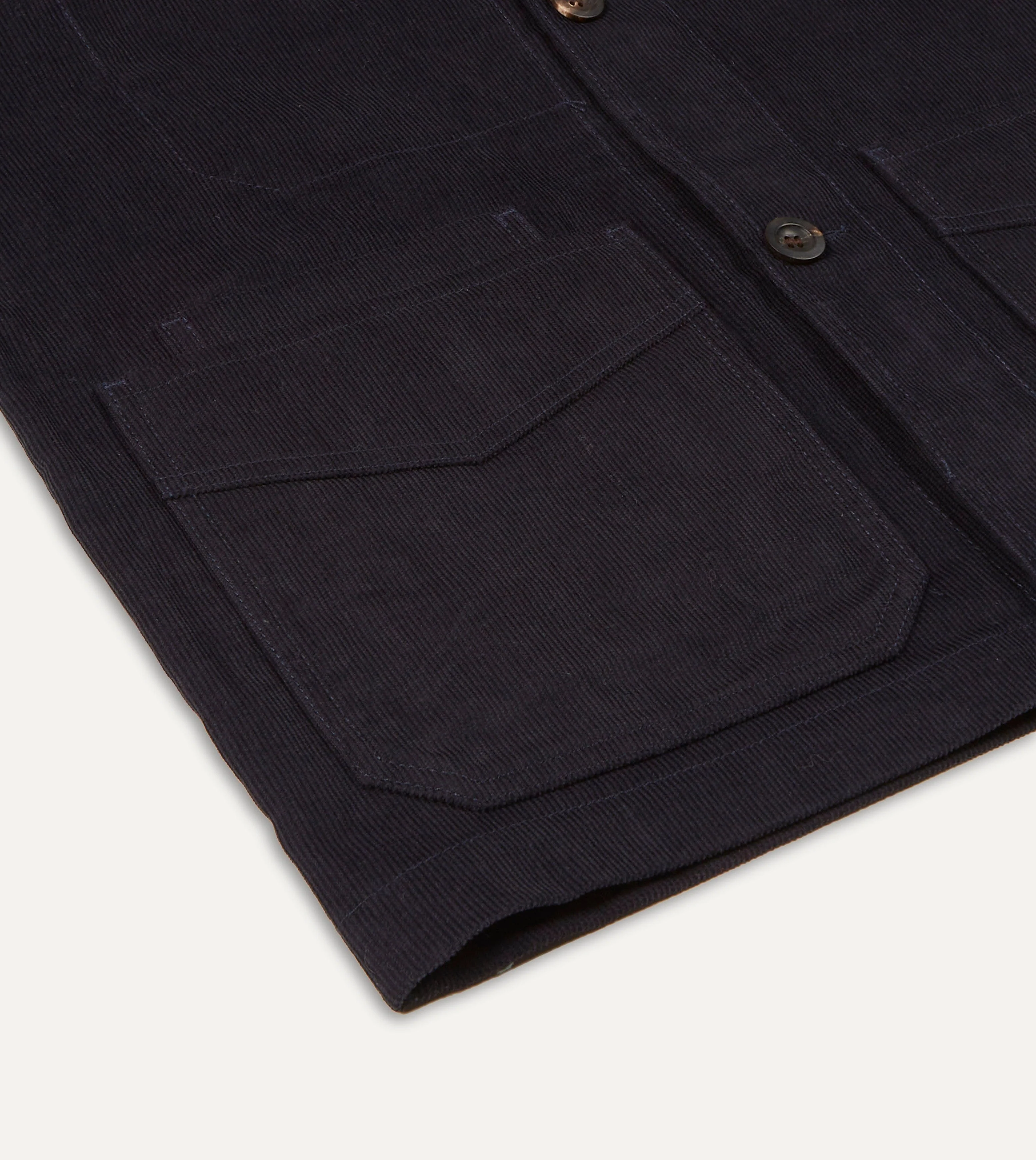 Navy Japanese Selvedge Corduroy Five-Pocket Chore Jacket - Image 5