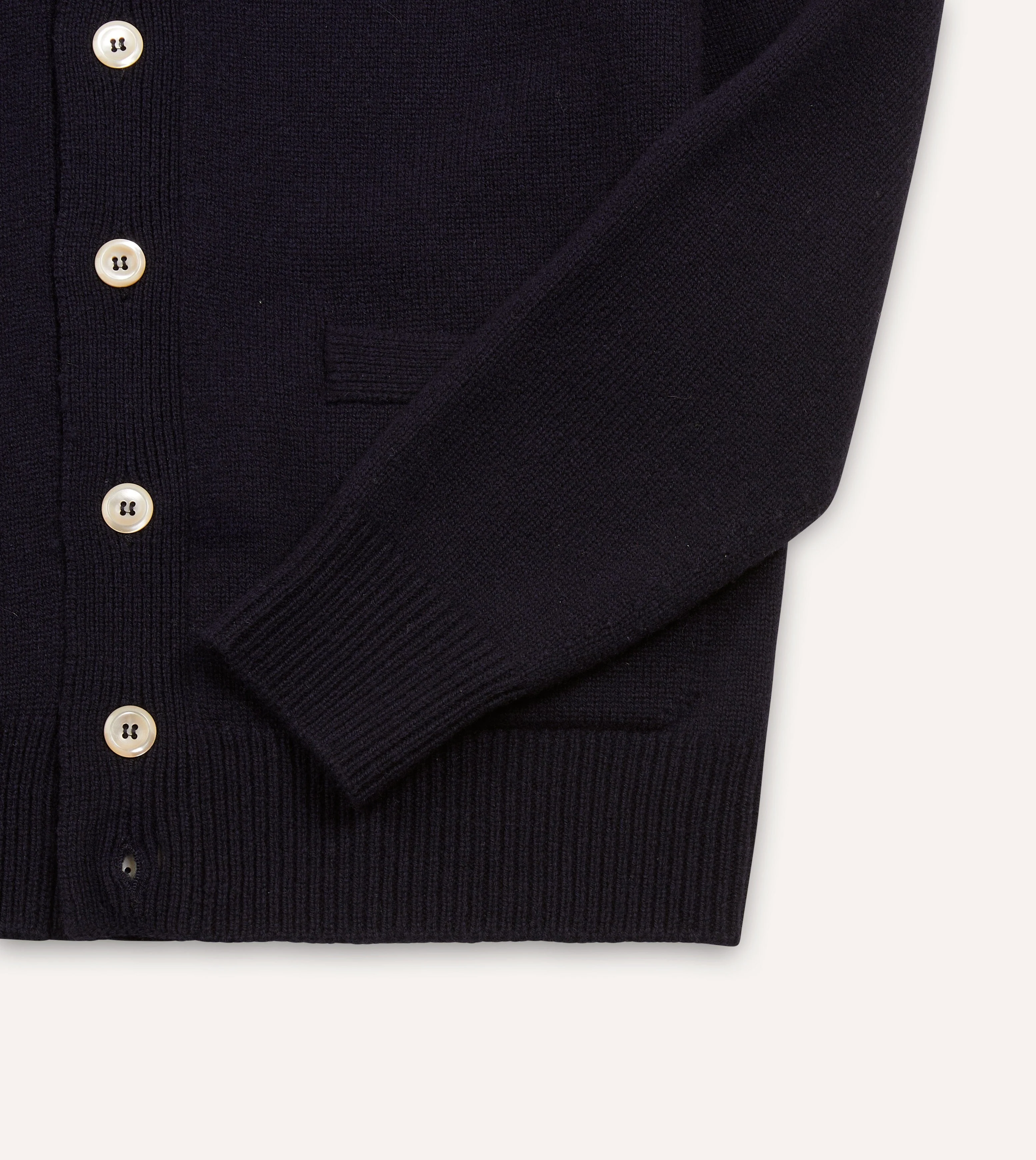Navy Lambswool 6 Button Cardigan - Image 4