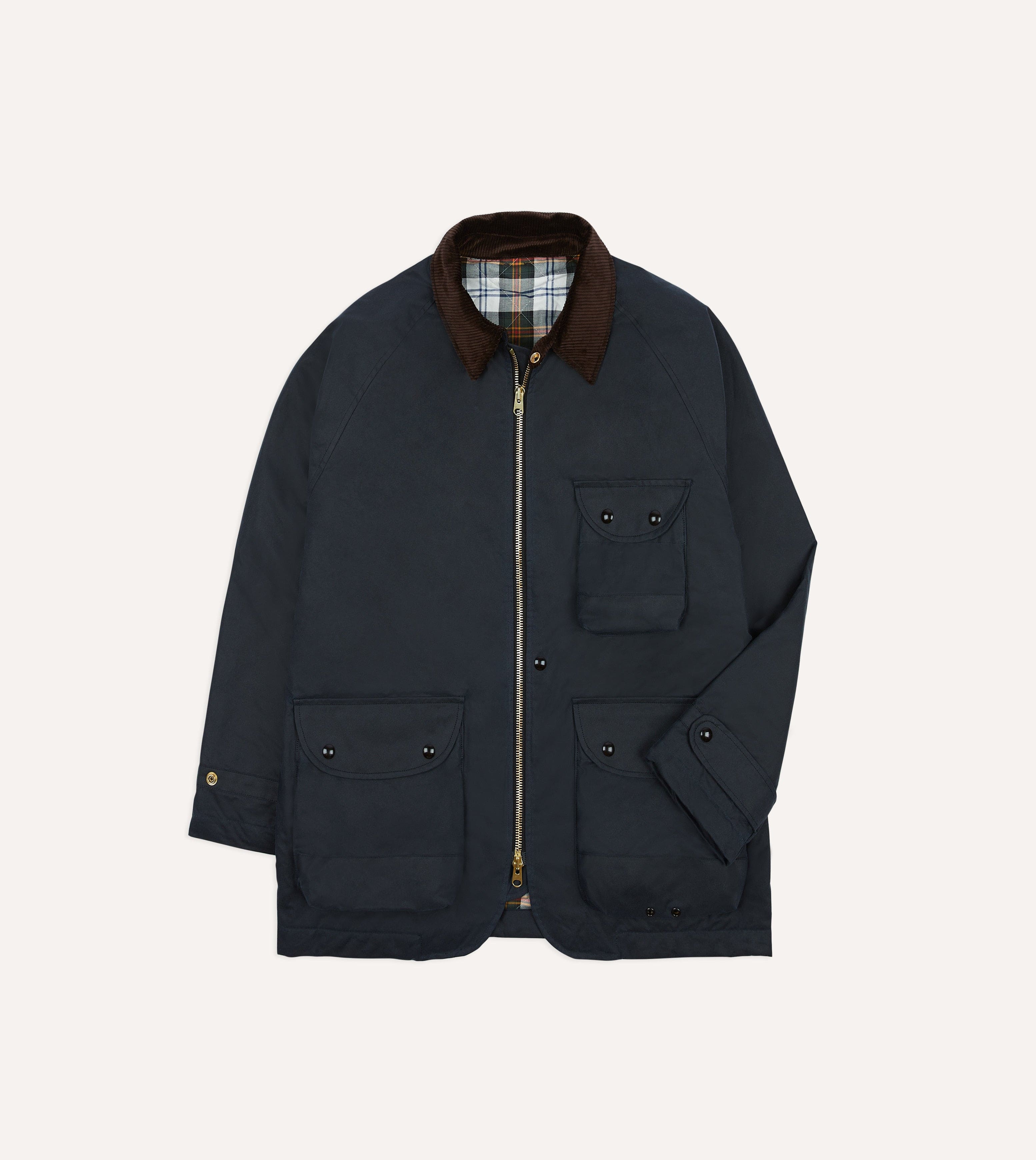 Navy Waxed Coverall Jacket - Image 3