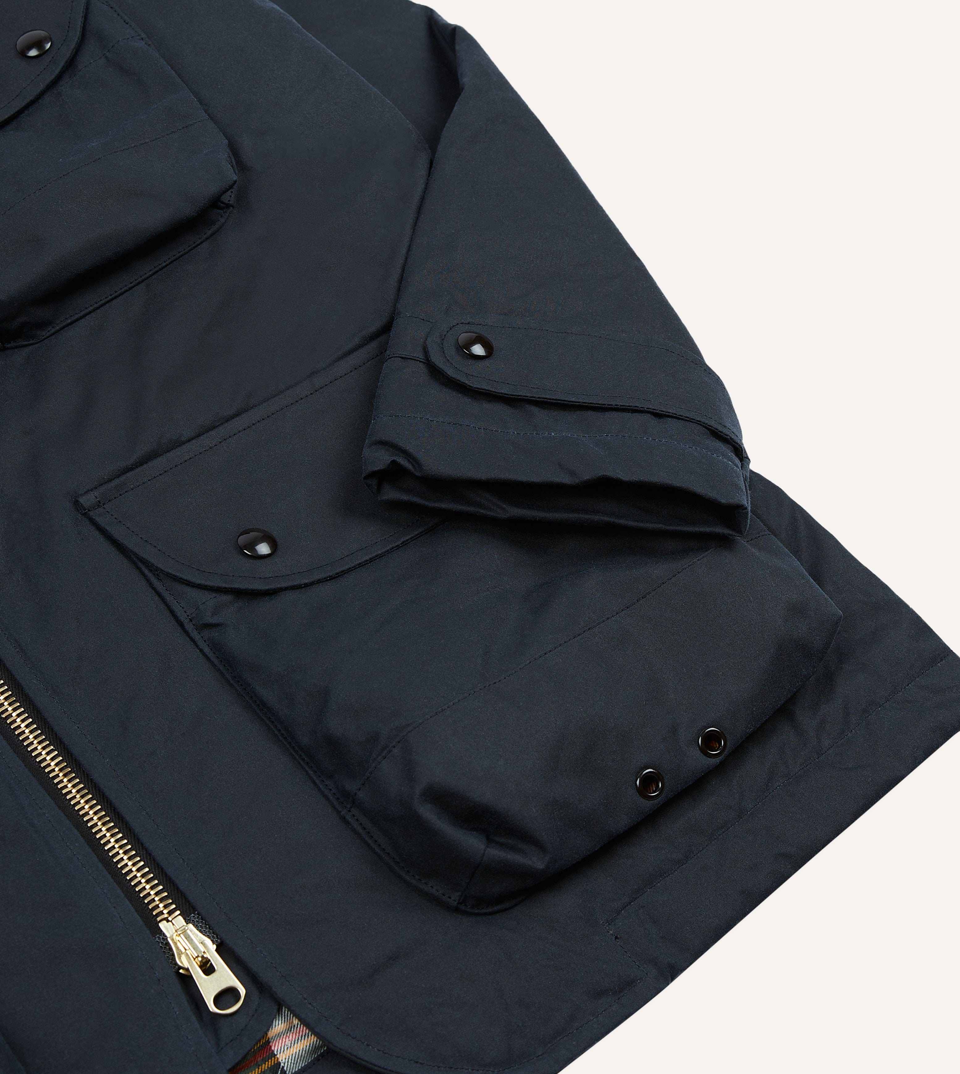 Navy Waxed Coverall Jacket - Image 7