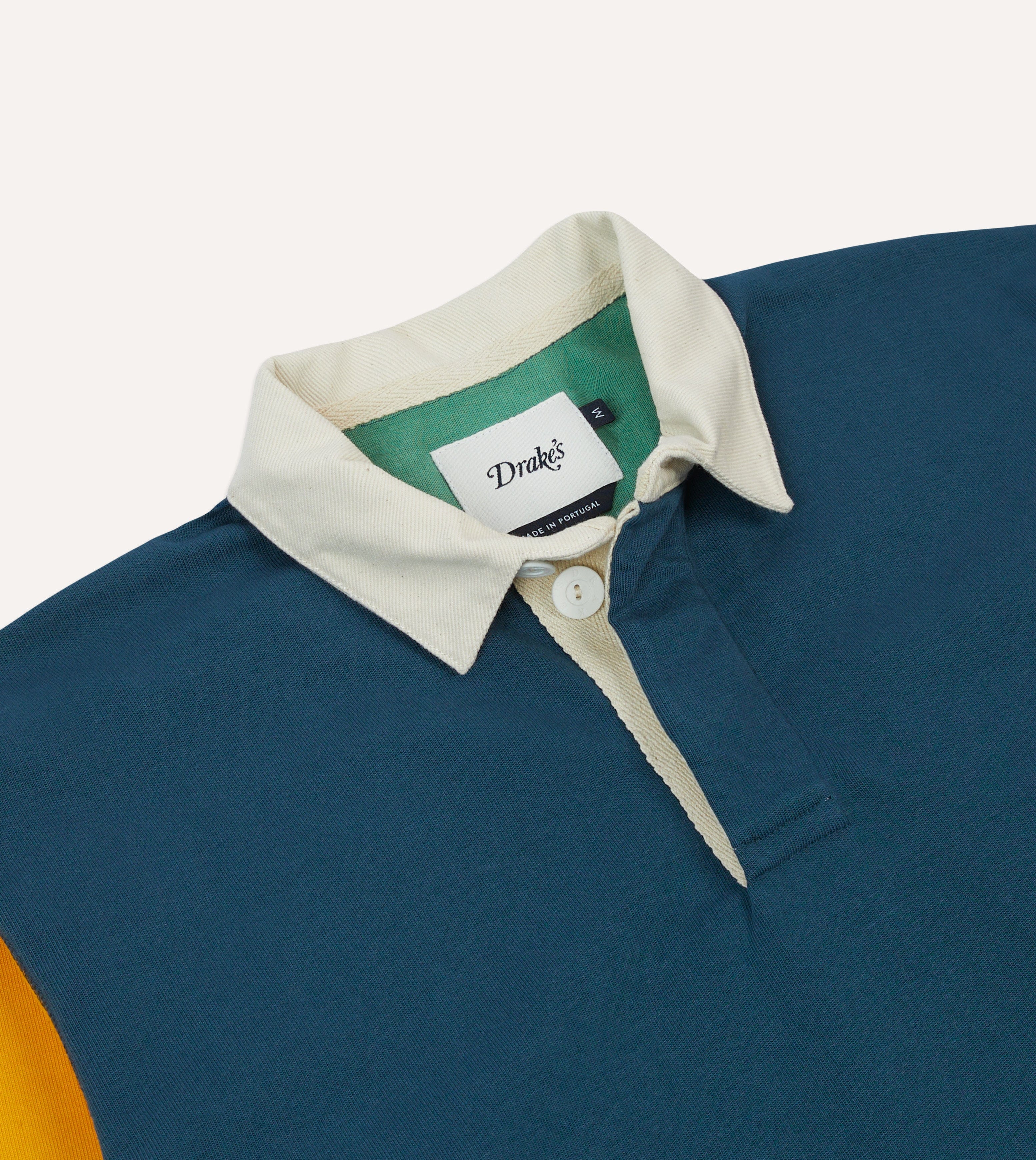 Navy, Yellow, Red and Green Colourblock Cotton Rugby Shirt - Image 3
