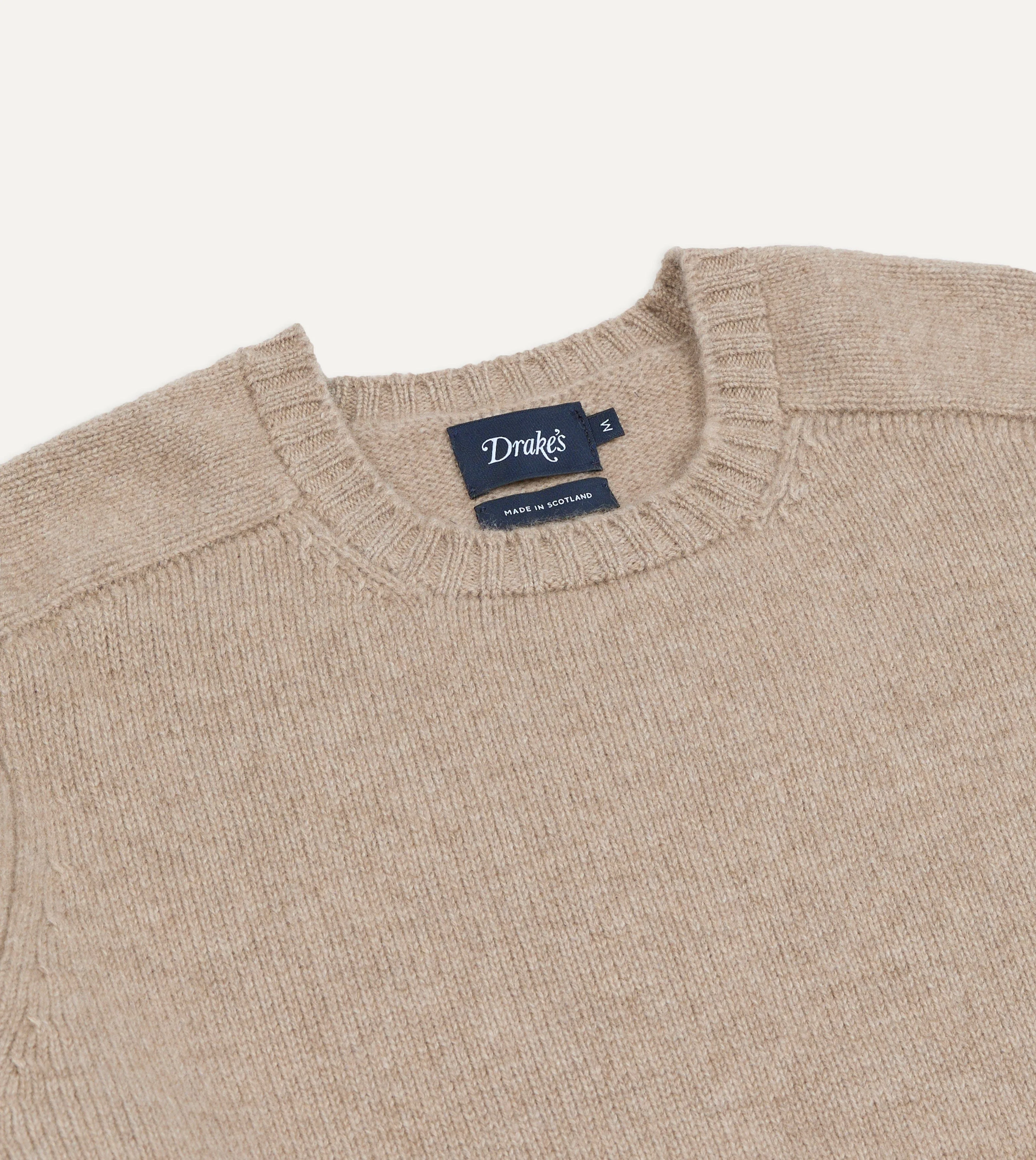 Oatmeal Cashmere Crew Neck Jumper - Image 3