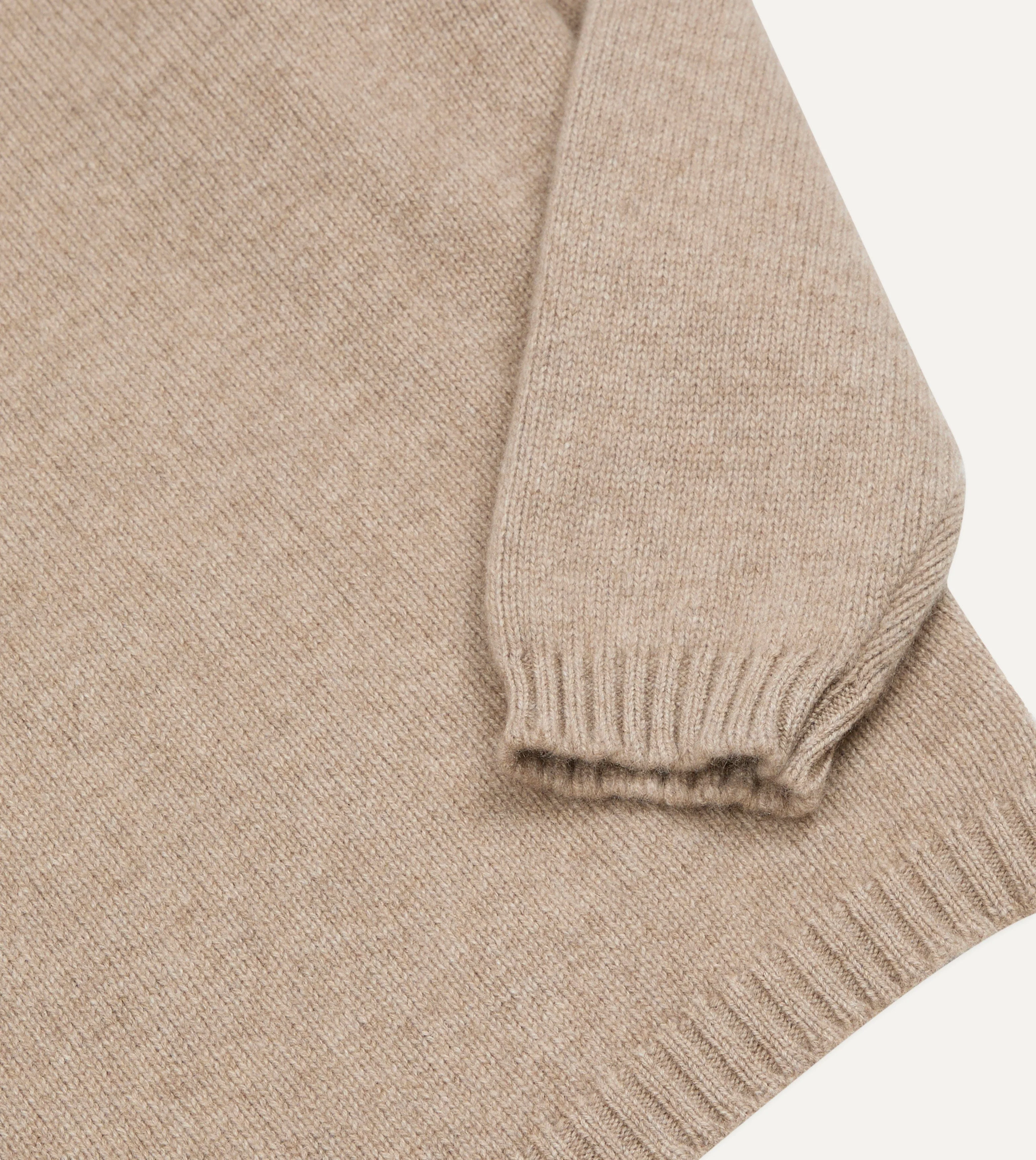 Oatmeal Cashmere Crew Neck Jumper - Image 4