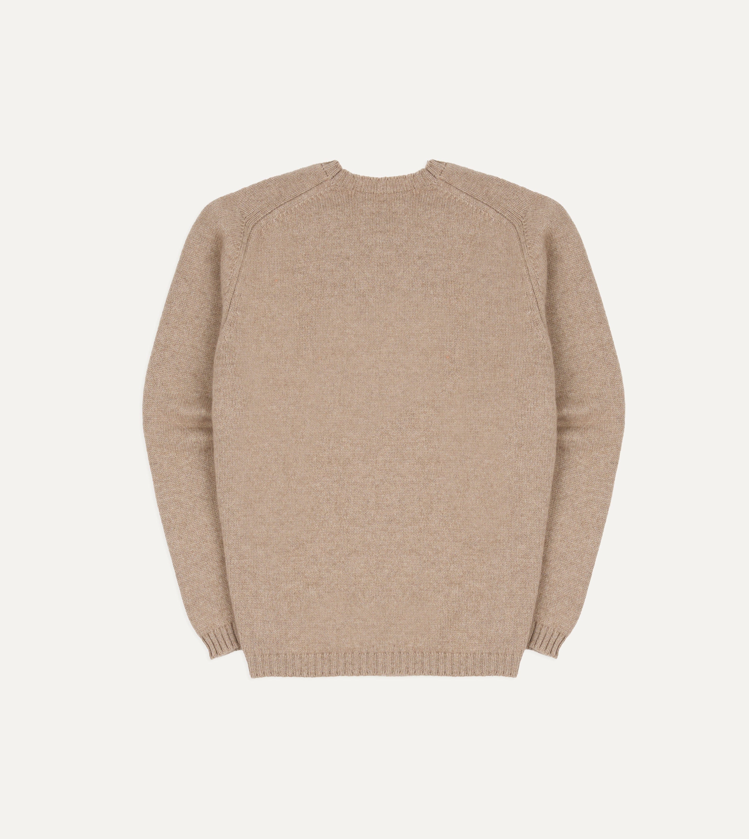 Oatmeal Cashmere Crew Neck Jumper - Image 5