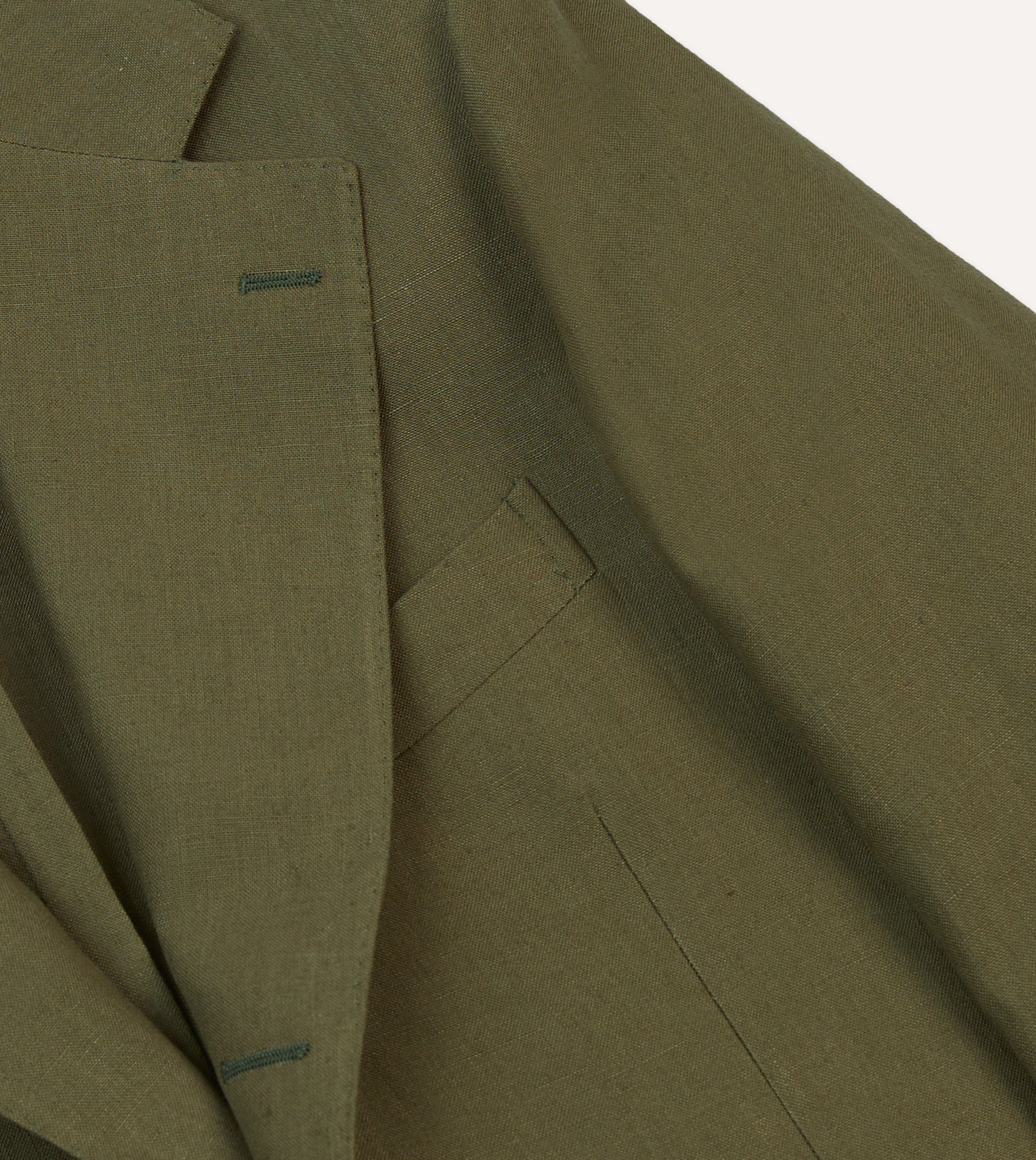 Olive Irish Linen Tailored Jacket - Image 4