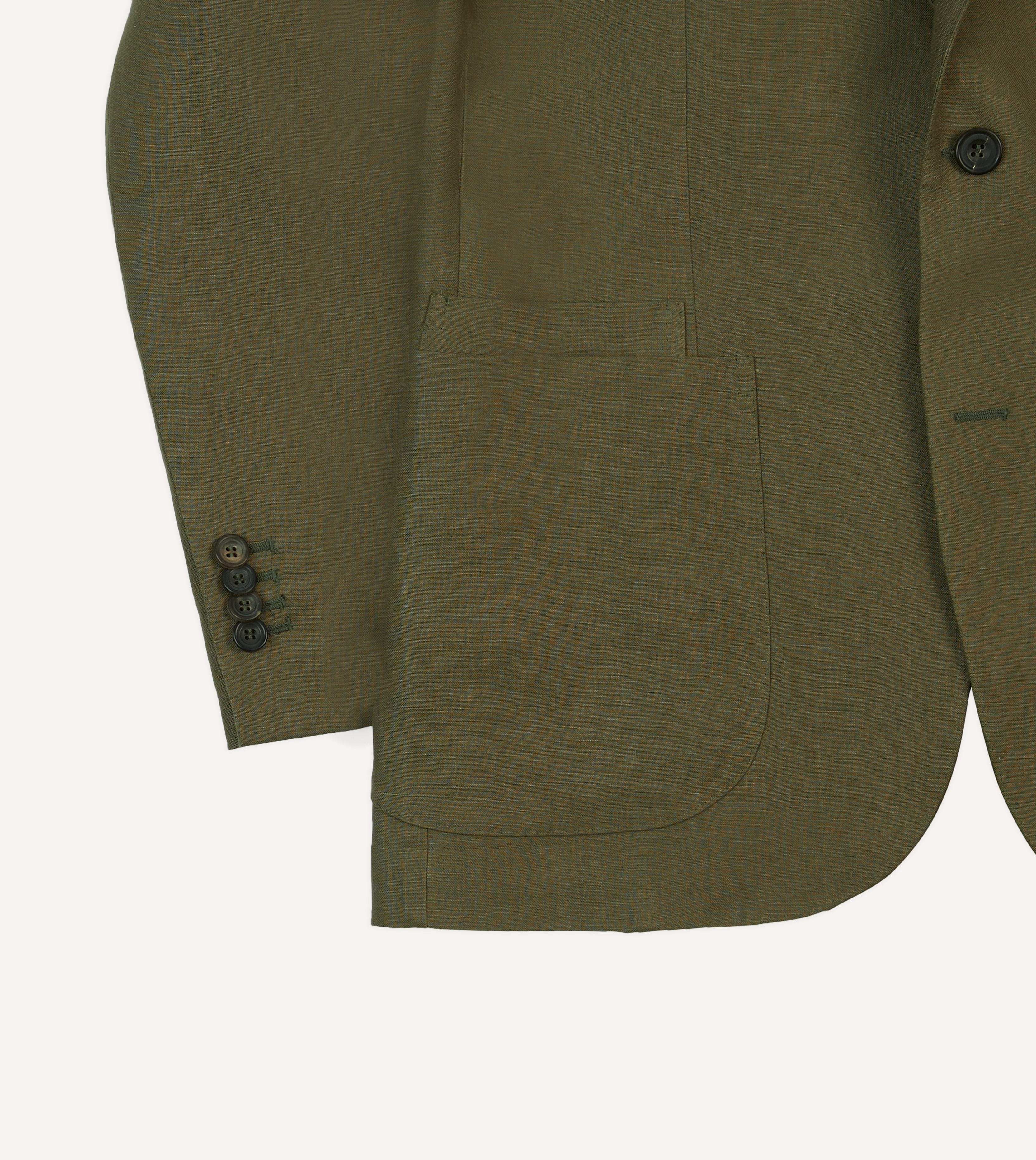 Olive Irish Linen Tailored Jacket - Image 6