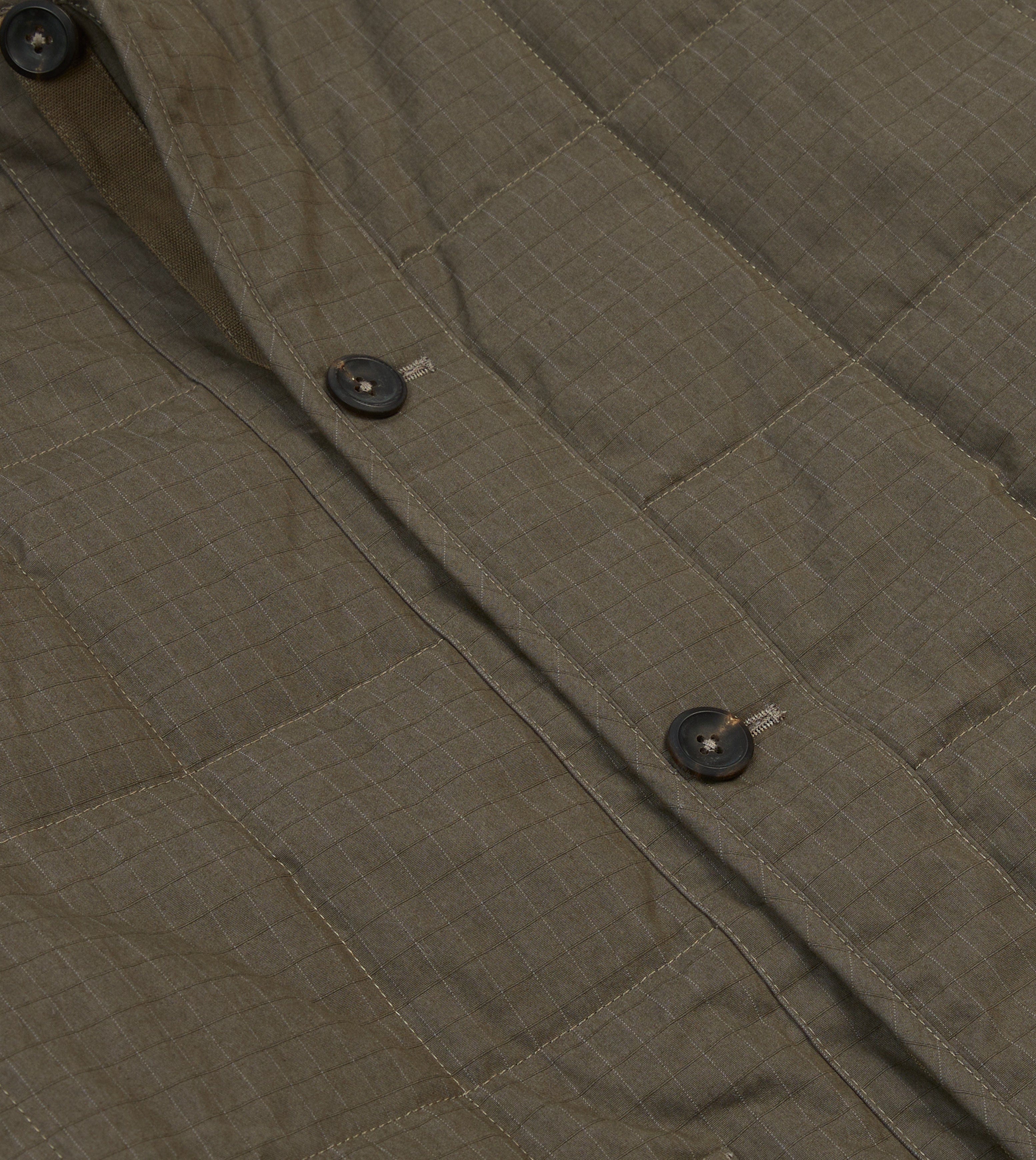 Olive Ripstop Quilted Chore Jacket - Image 4