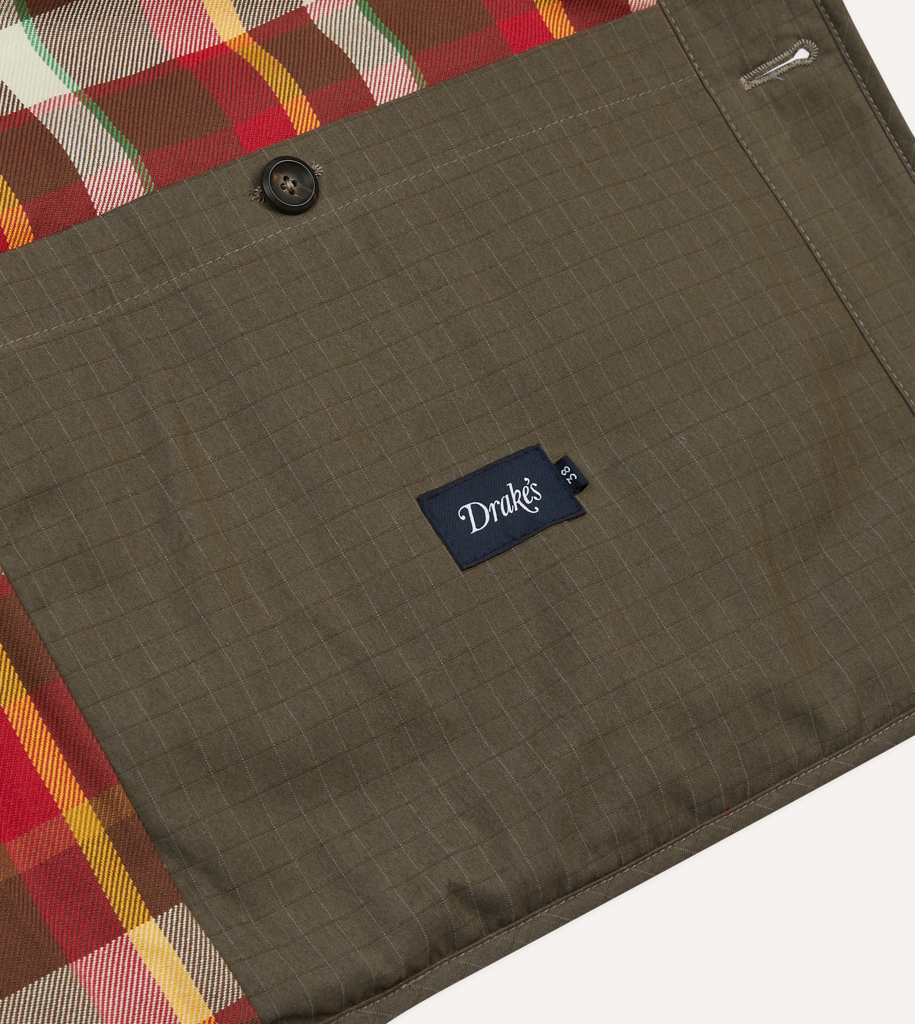 Olive Ripstop Quilted Chore Jacket - Image 7